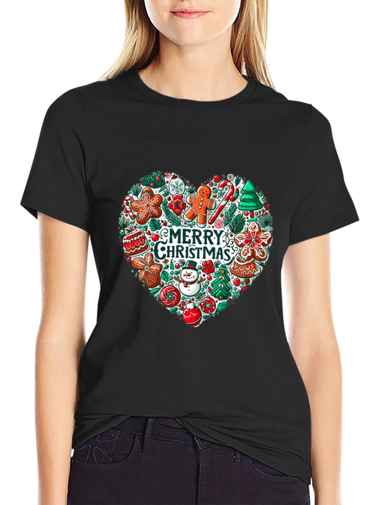 Merry Christmas Heart Graphic Tee