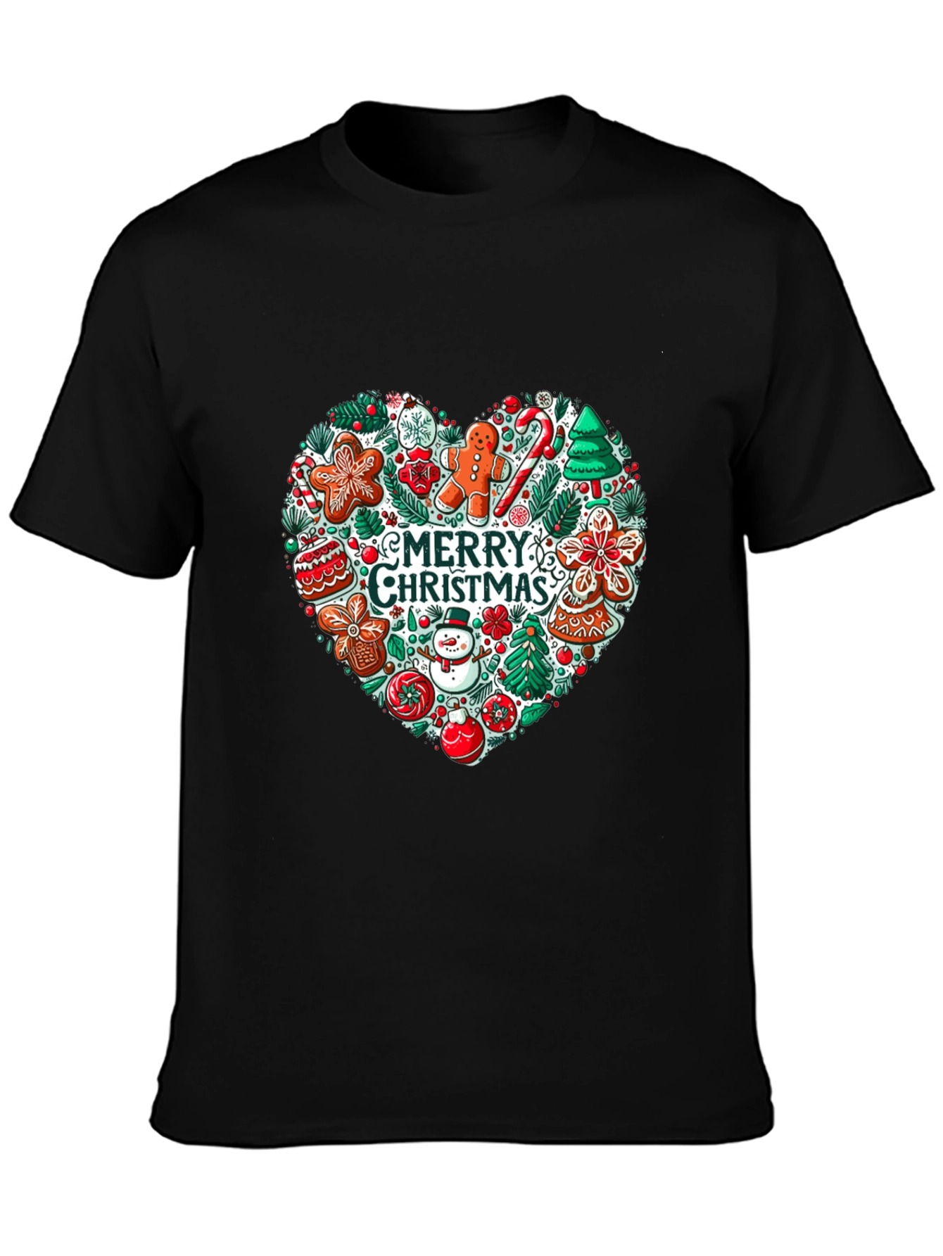 Merry Christmas Heart Graphic Tee