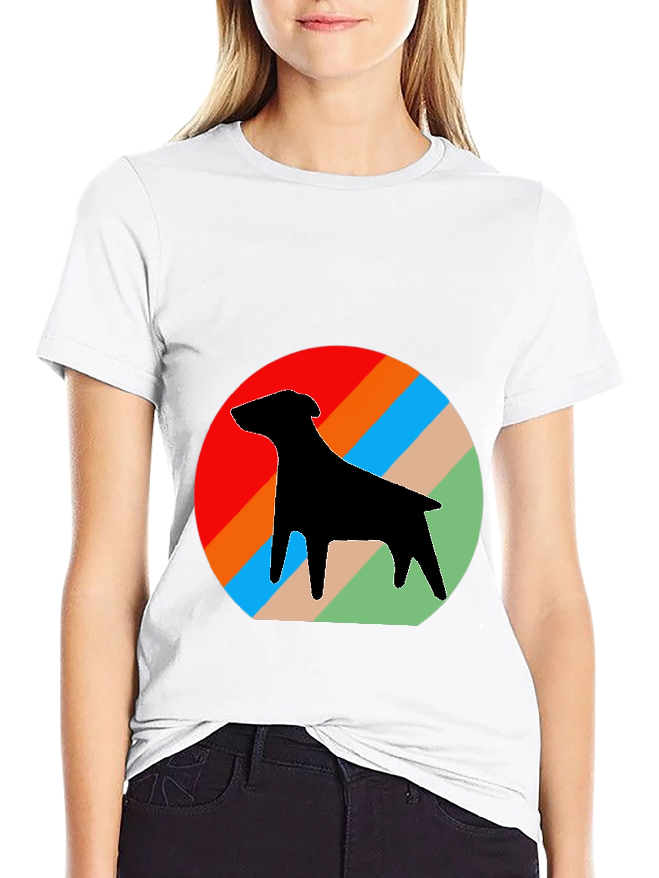 Retro Dog Silhouette T-Shirt - Stylish Casual Wear