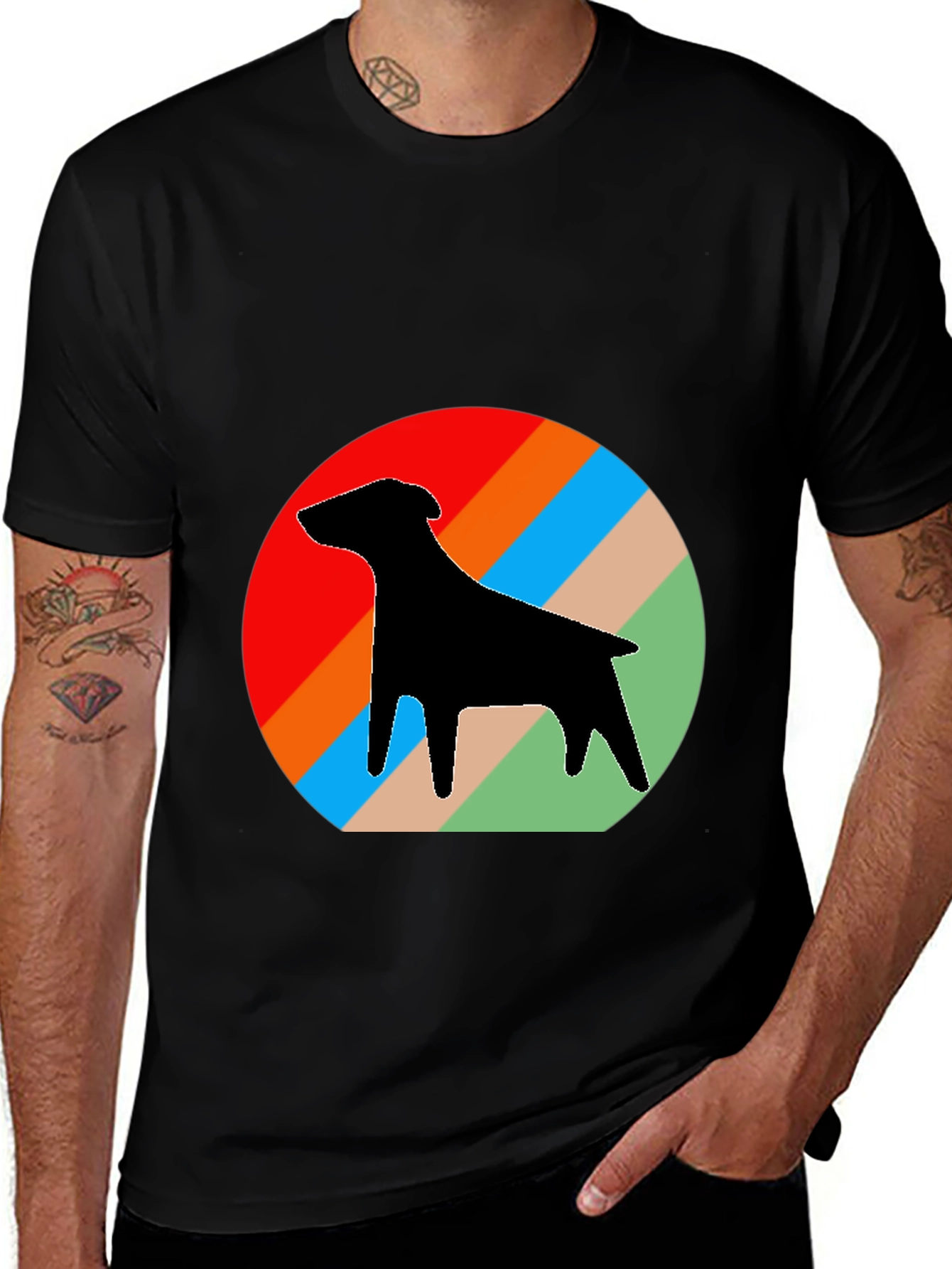 Retro Dog Silhouette T-Shirt - Stylish Casual Wear