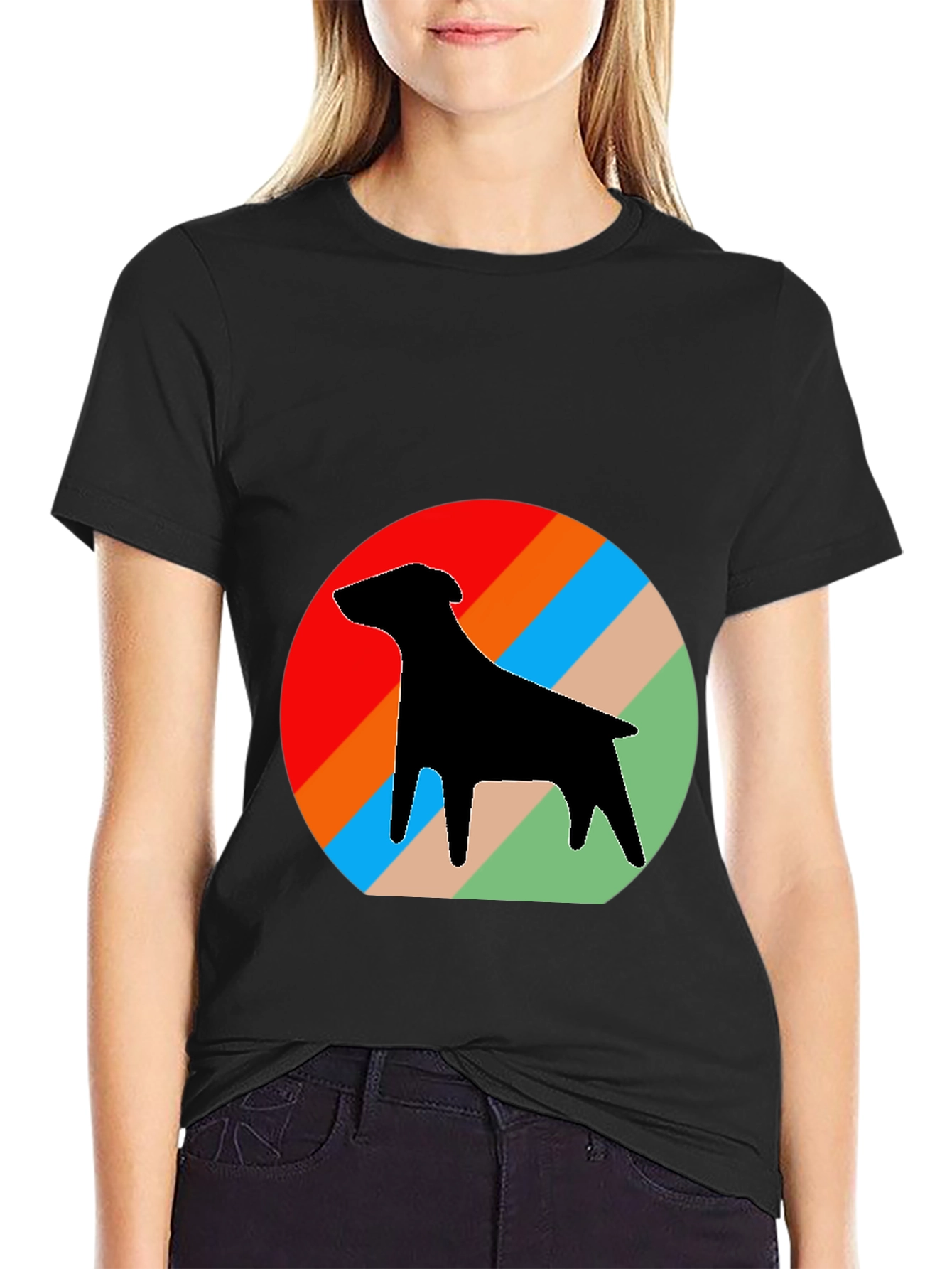 Retro Dog Silhouette T-Shirt - Stylish Casual Wear
