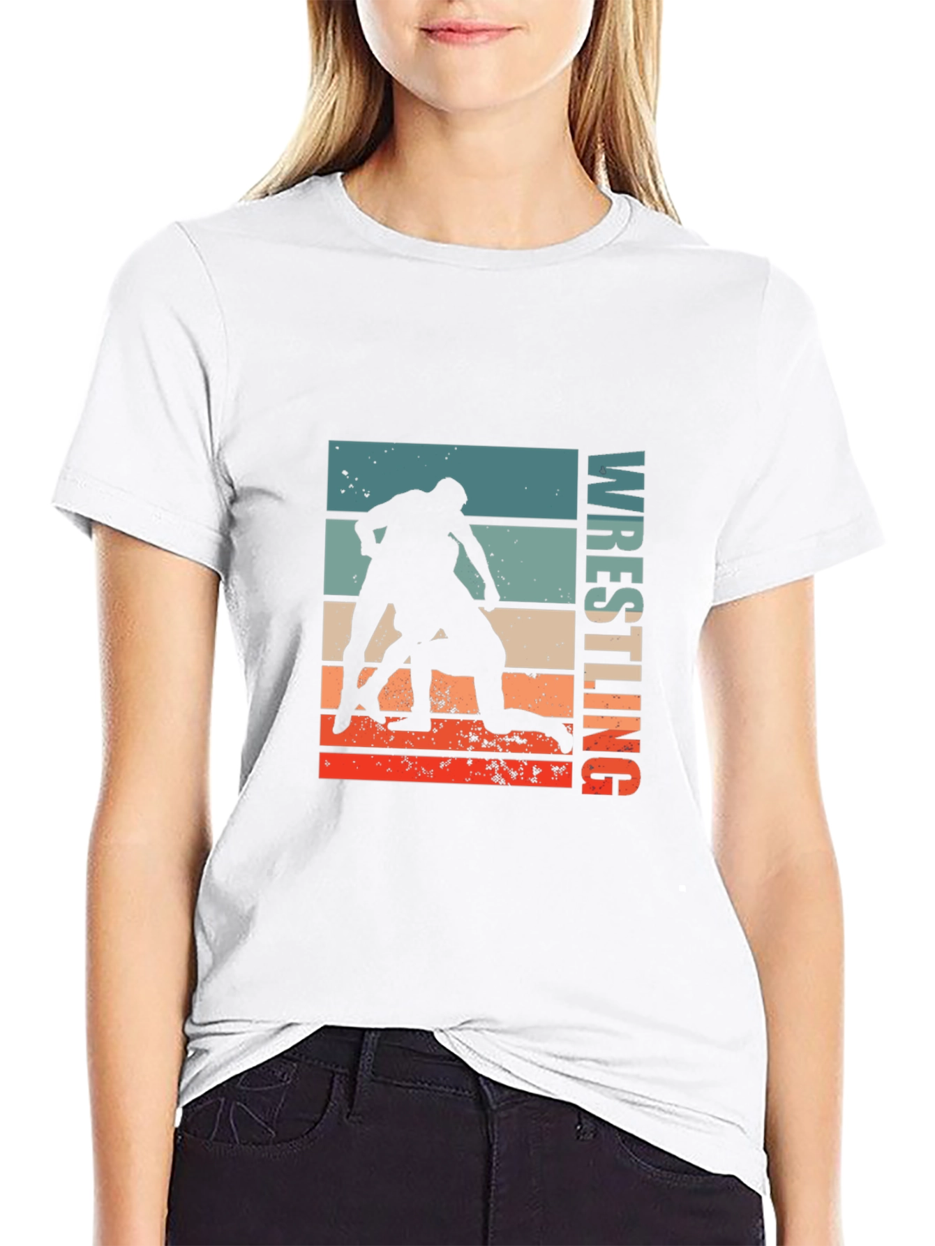 Wrestling Retro Graphic Tee - Black