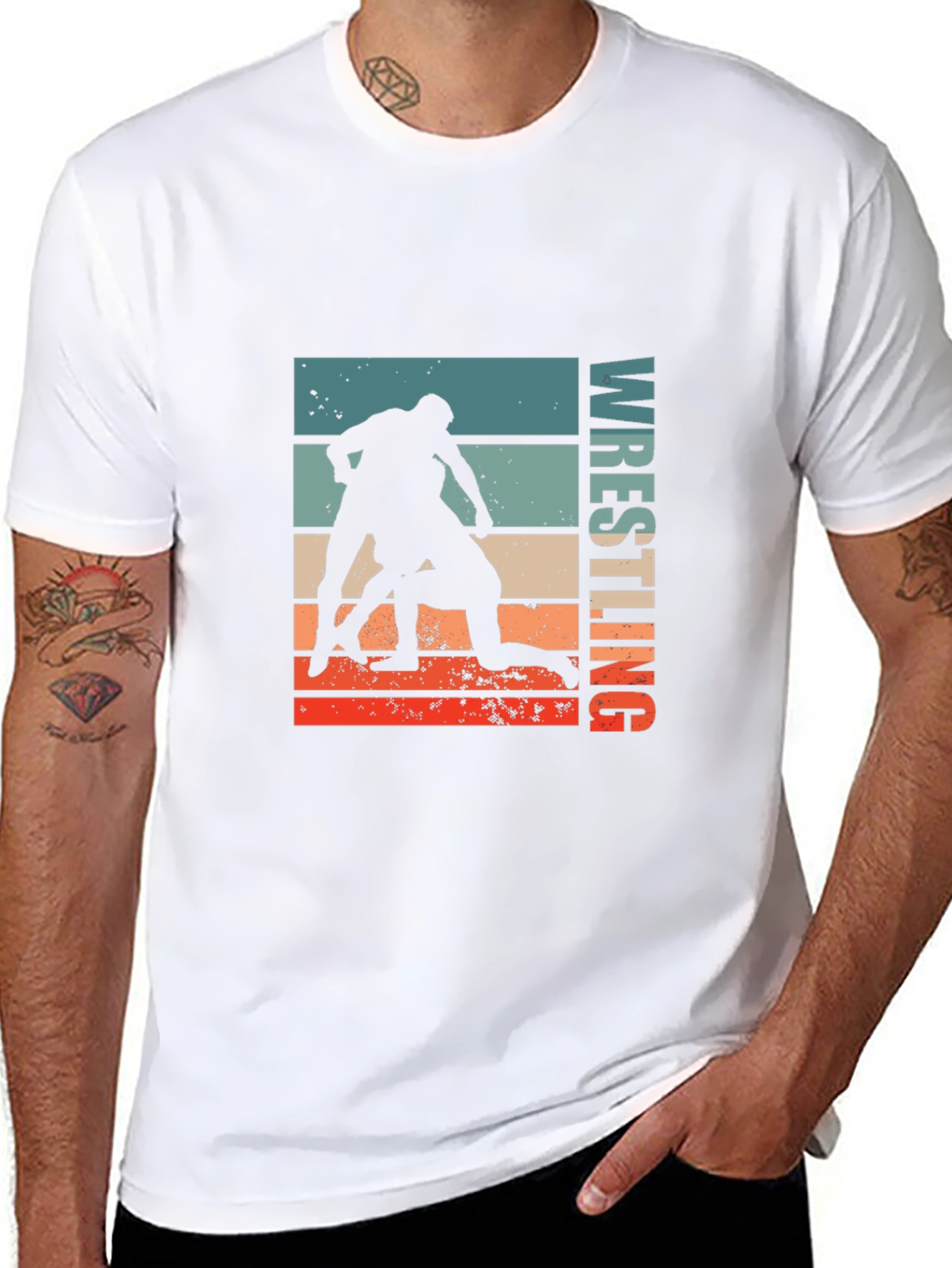 Wrestling Retro Graphic Tee - Black