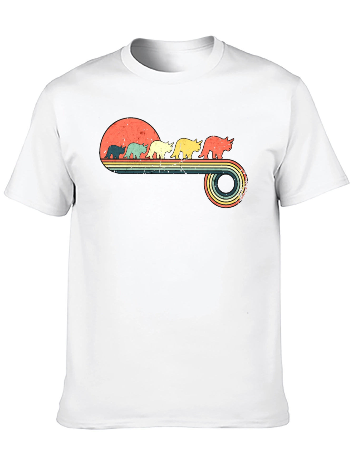 Retro Dinosaur Sunset T-Shirt