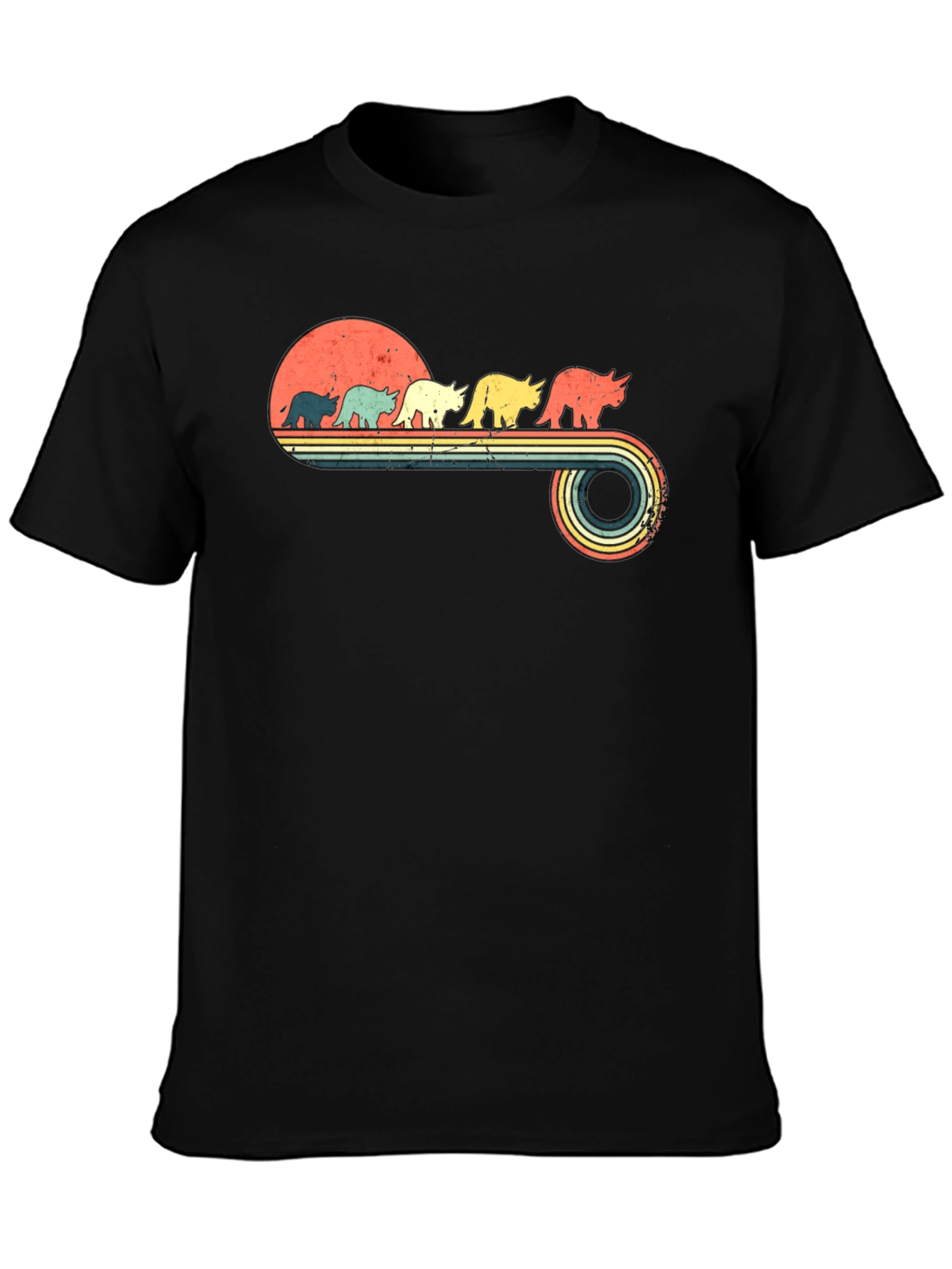 Retro Dinosaur Sunset T-Shirt