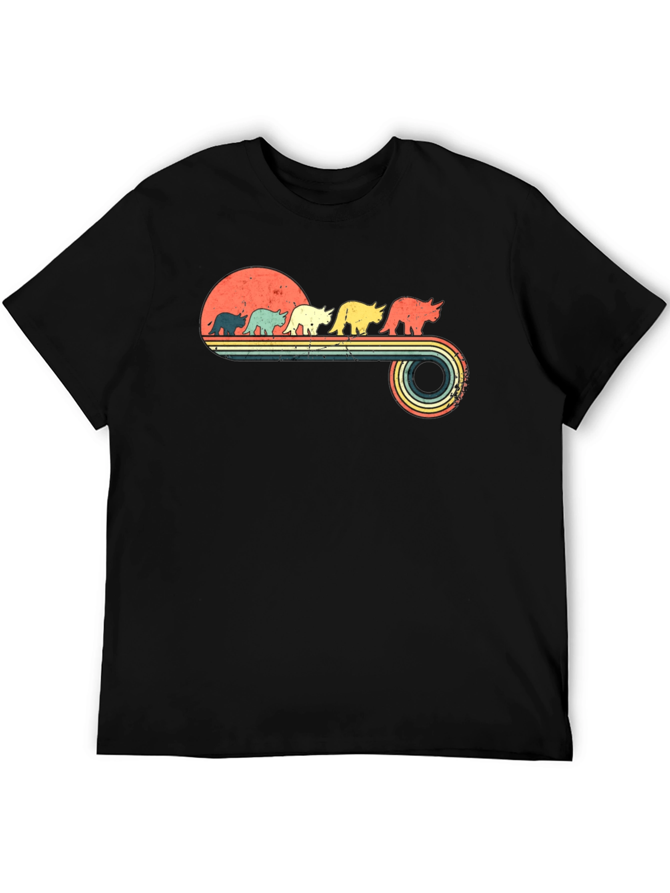 Retro Dinosaur Sunset T-Shirt