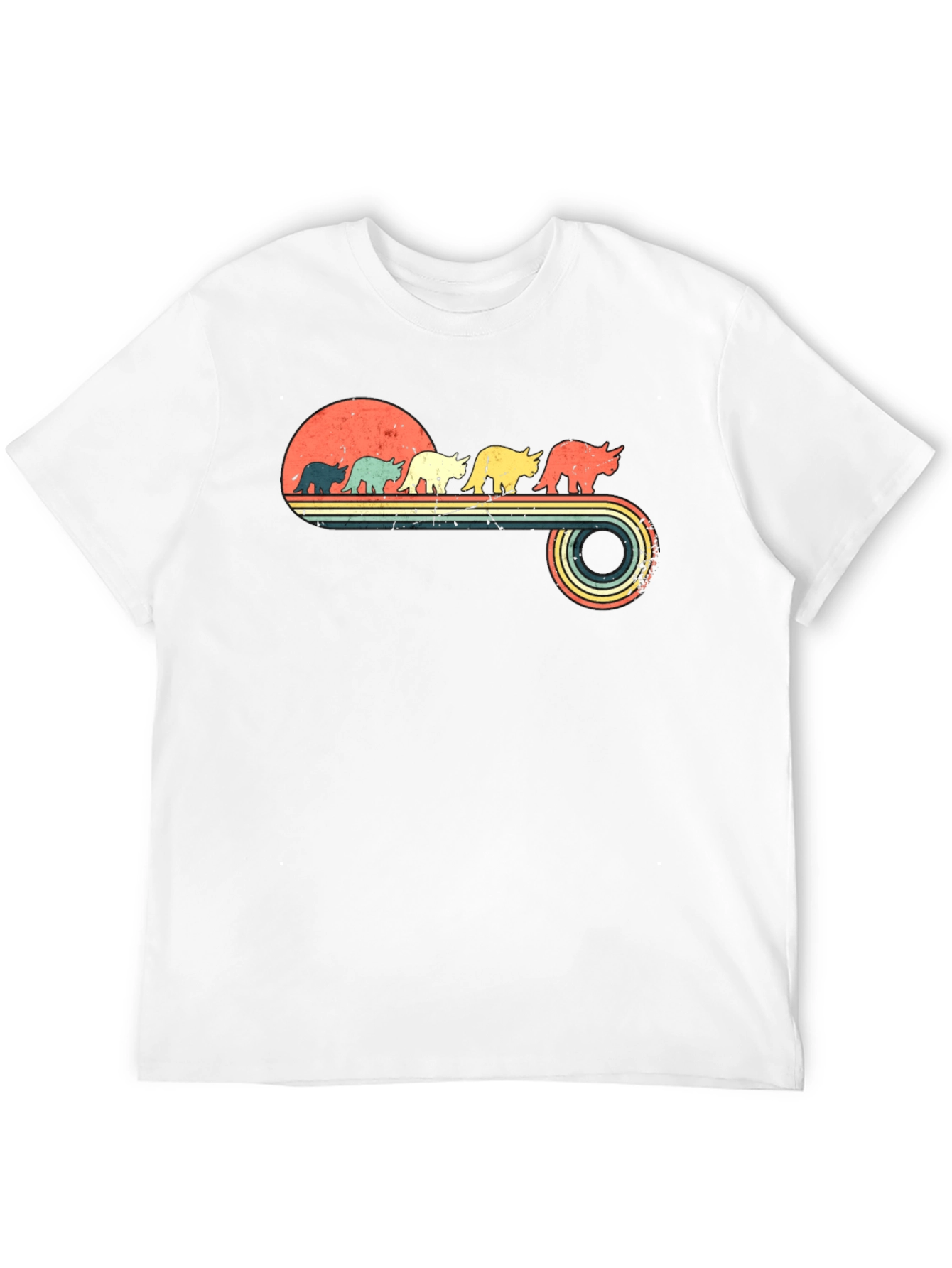 Retro Dinosaur Sunset T-Shirt