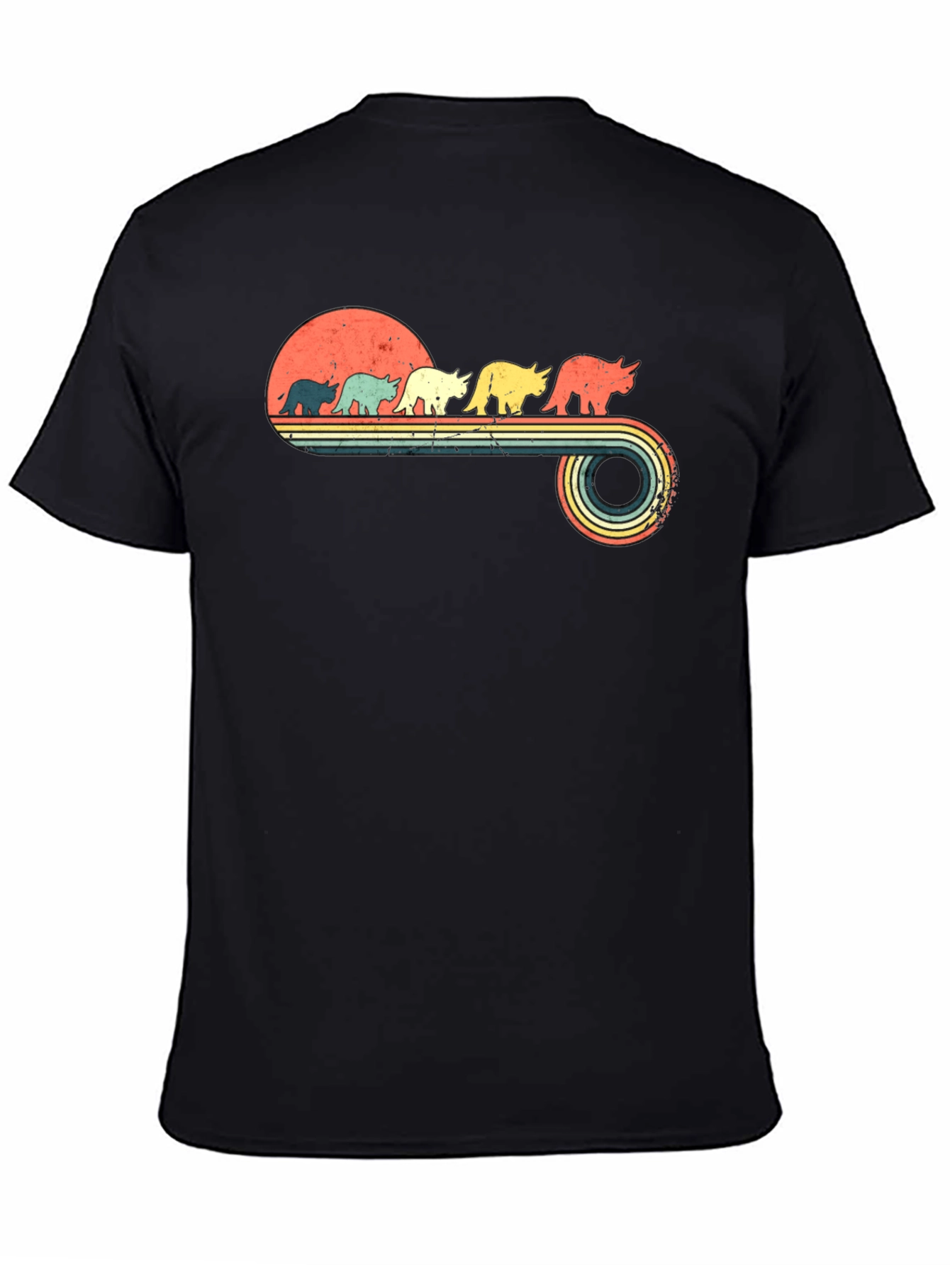 Retro Dinosaur Sunset T-Shirt