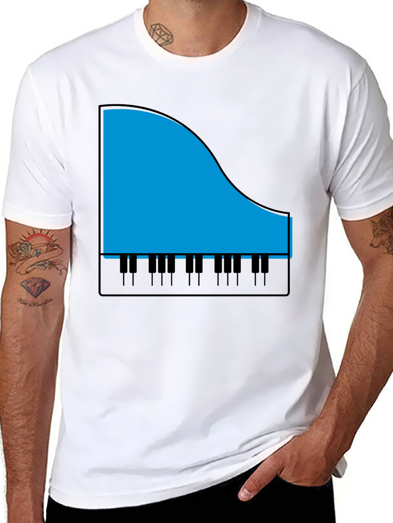Piano Graphic T-Shirt - Music Lover Tee