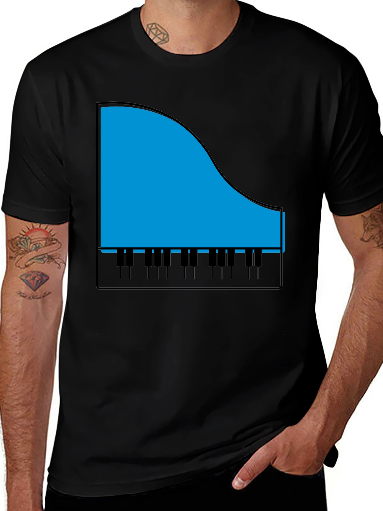 Piano Graphic T-Shirt - Music Lover Tee