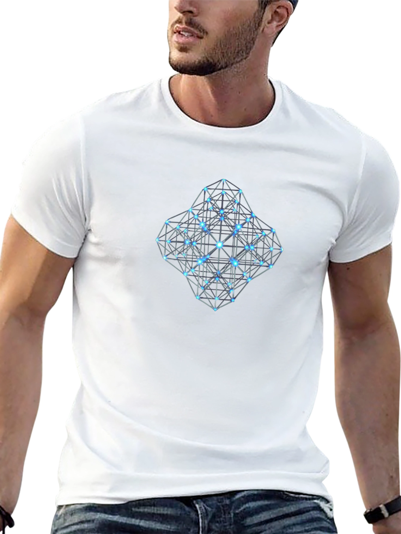 Geometric Grid T-Shirt - Modern Design