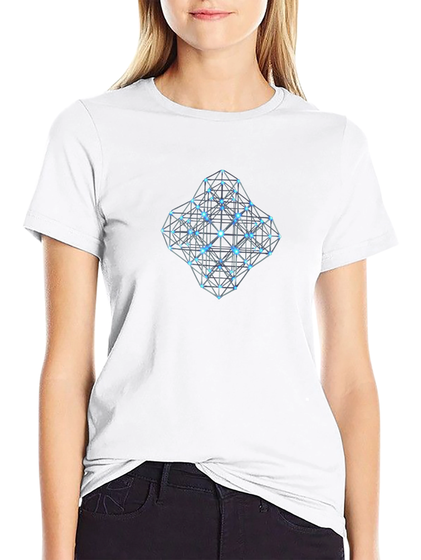 Geometric Grid T-Shirt - Modern Design
