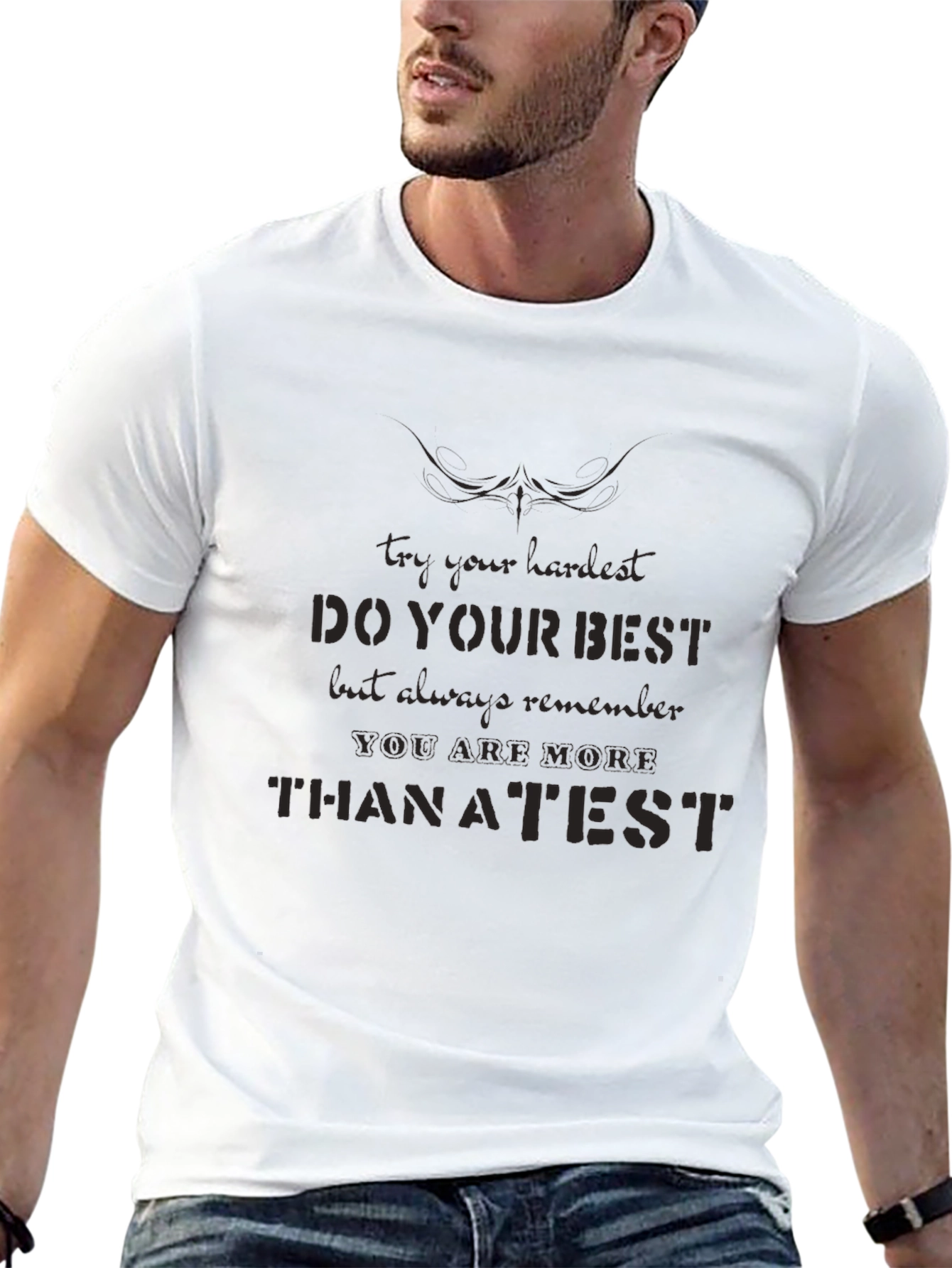 Motivational Black T-Shirt - Do Your Best Quote