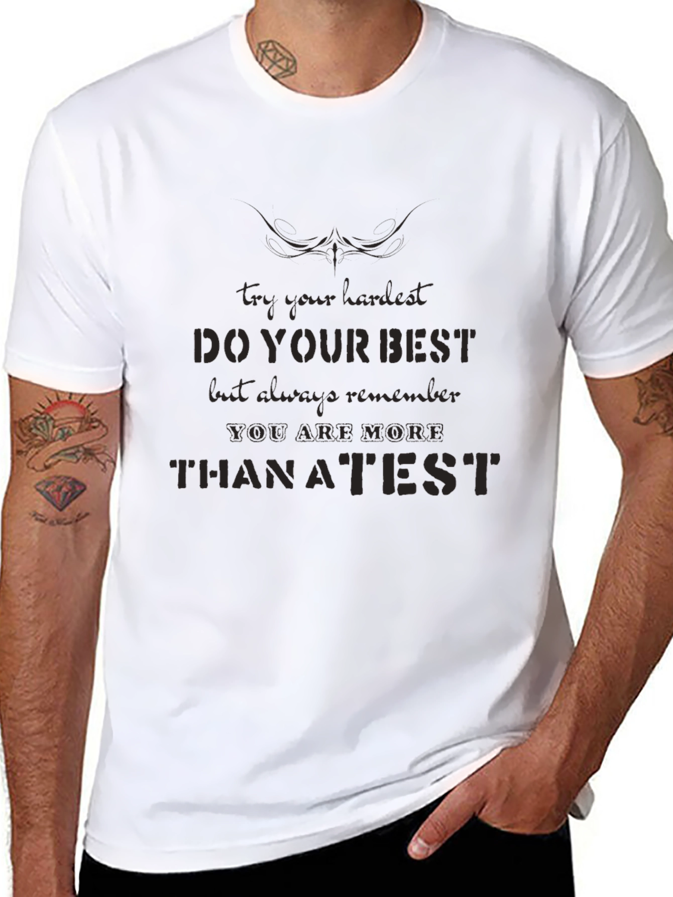 Motivational Black T-Shirt - Do Your Best Quote