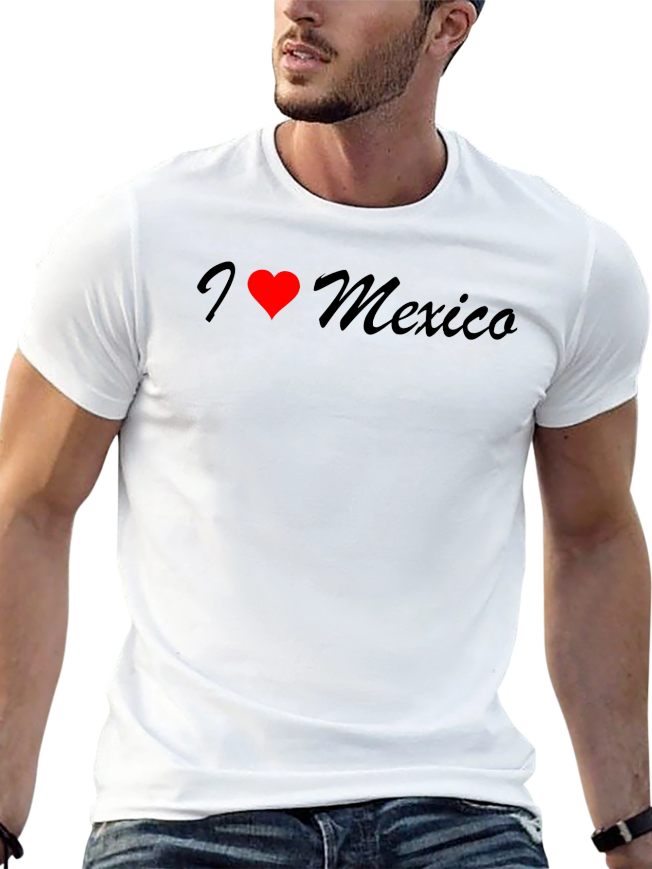 I Love Mexico T-Shirt - Black Cotton Tee