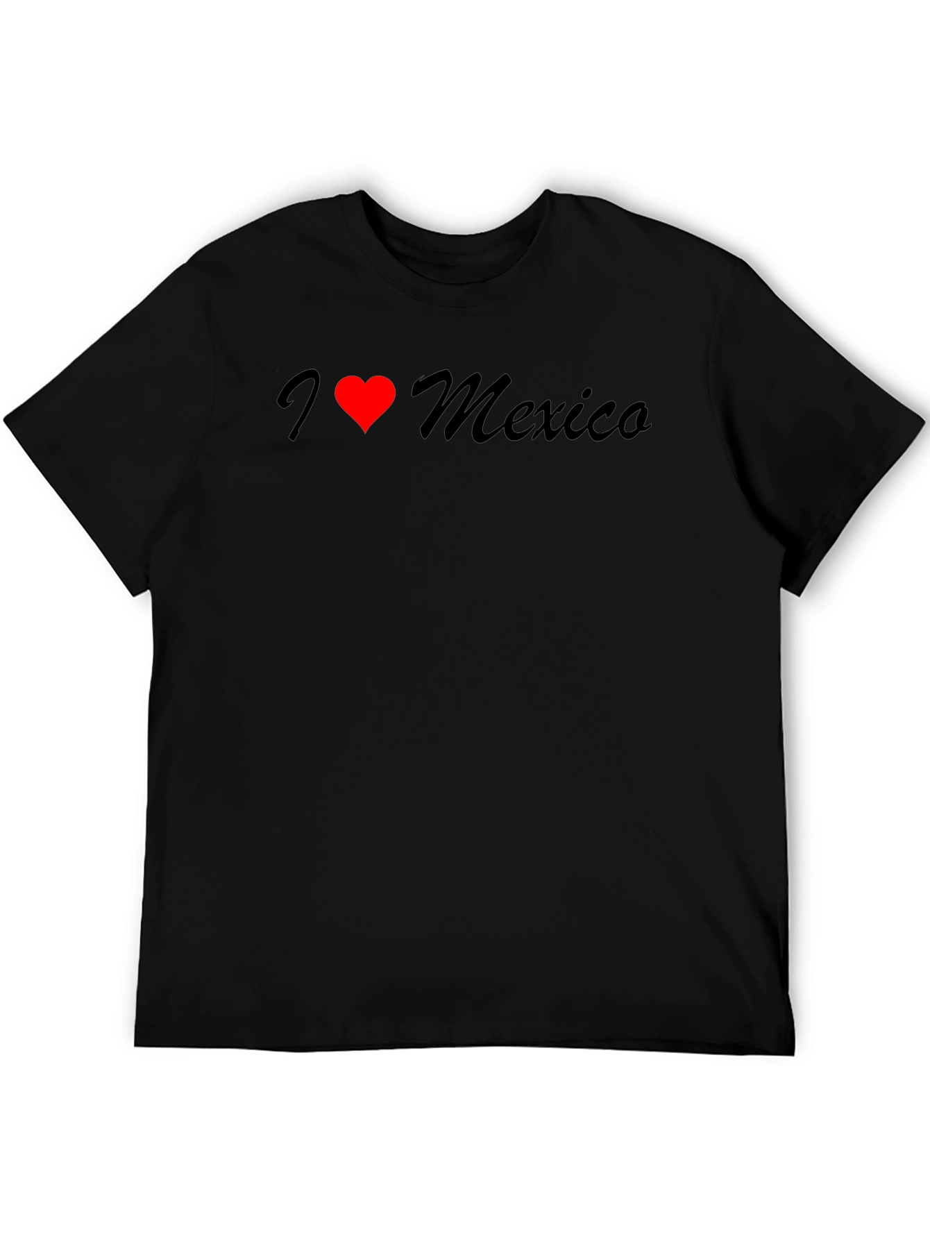 I Love Mexico T-Shirt - Black Cotton Tee