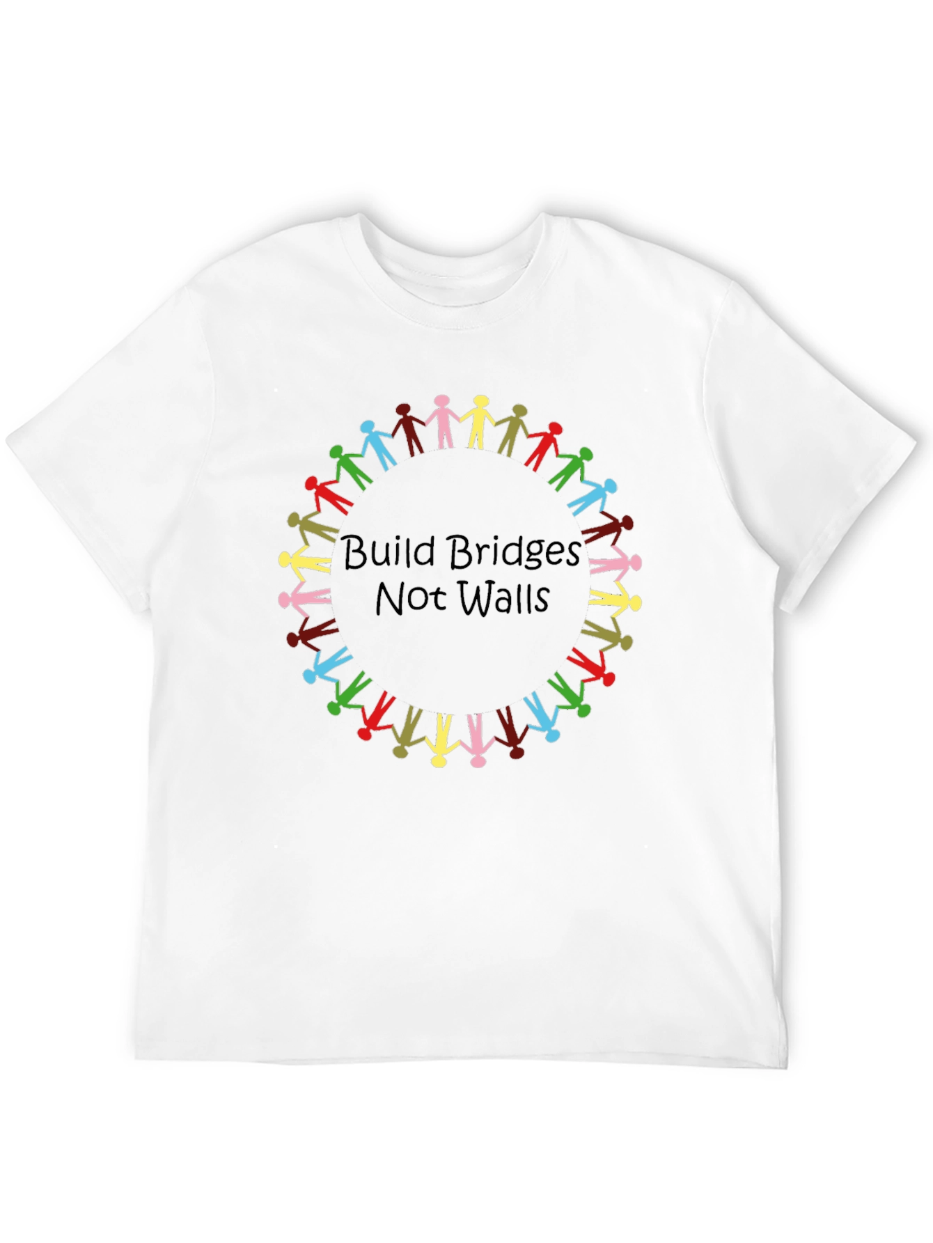 Build Bridges Not Walls Black T-Shirt