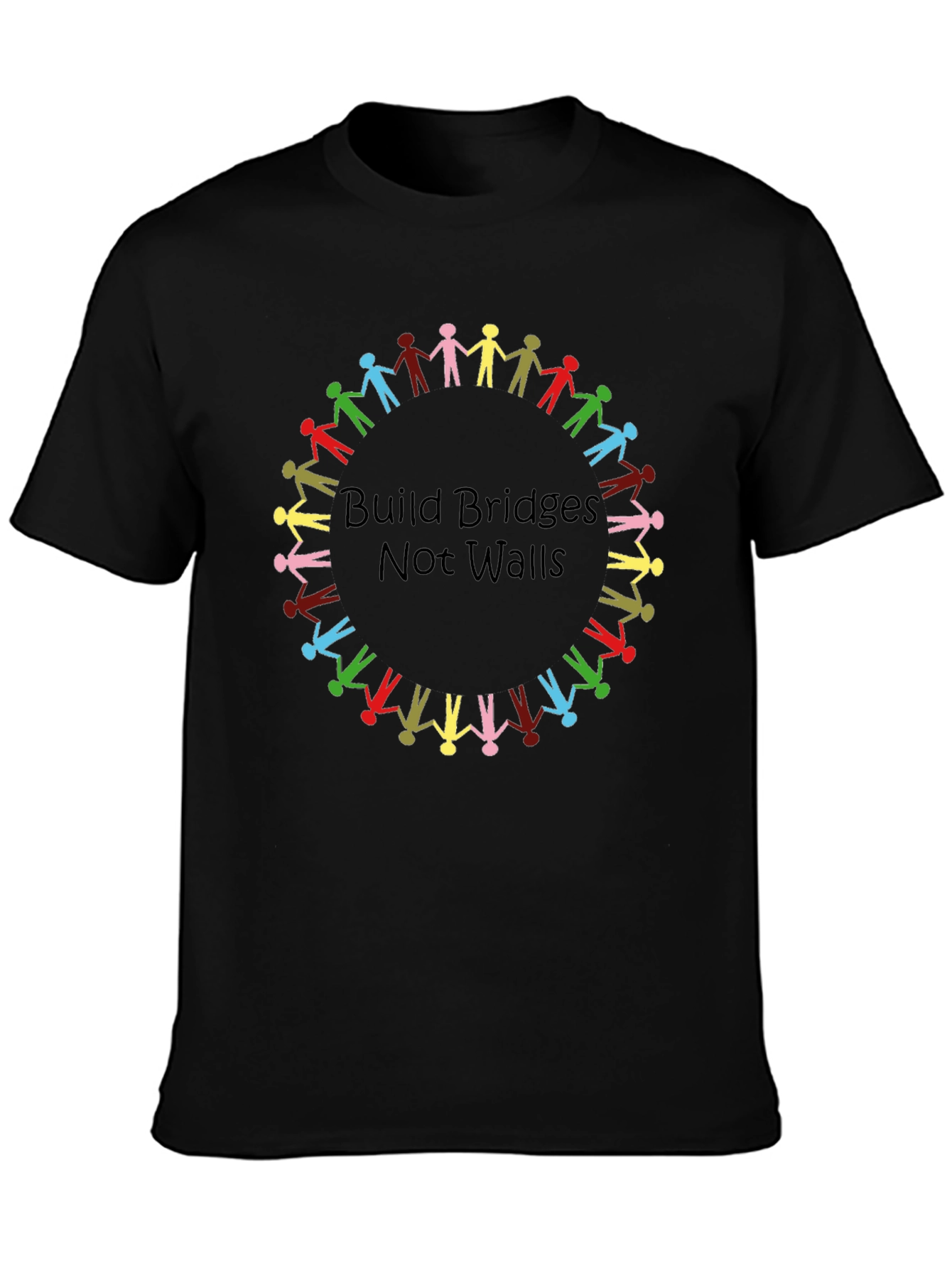 Build Bridges Not Walls Black T-Shirt