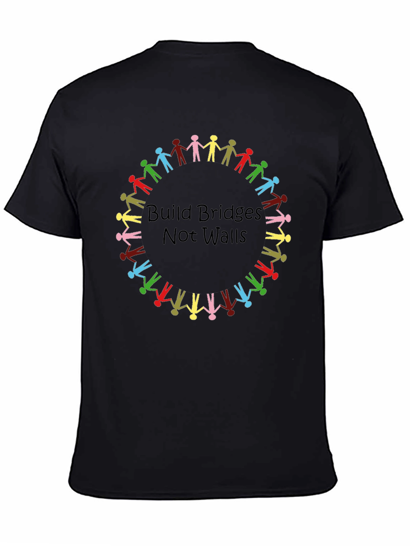 Build Bridges Not Walls Black T-Shirt