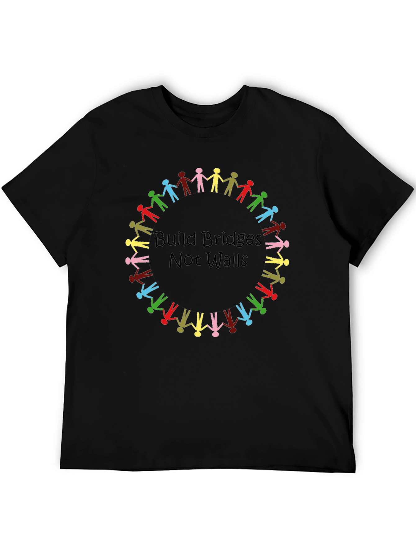 Build Bridges Not Walls Black T-Shirt