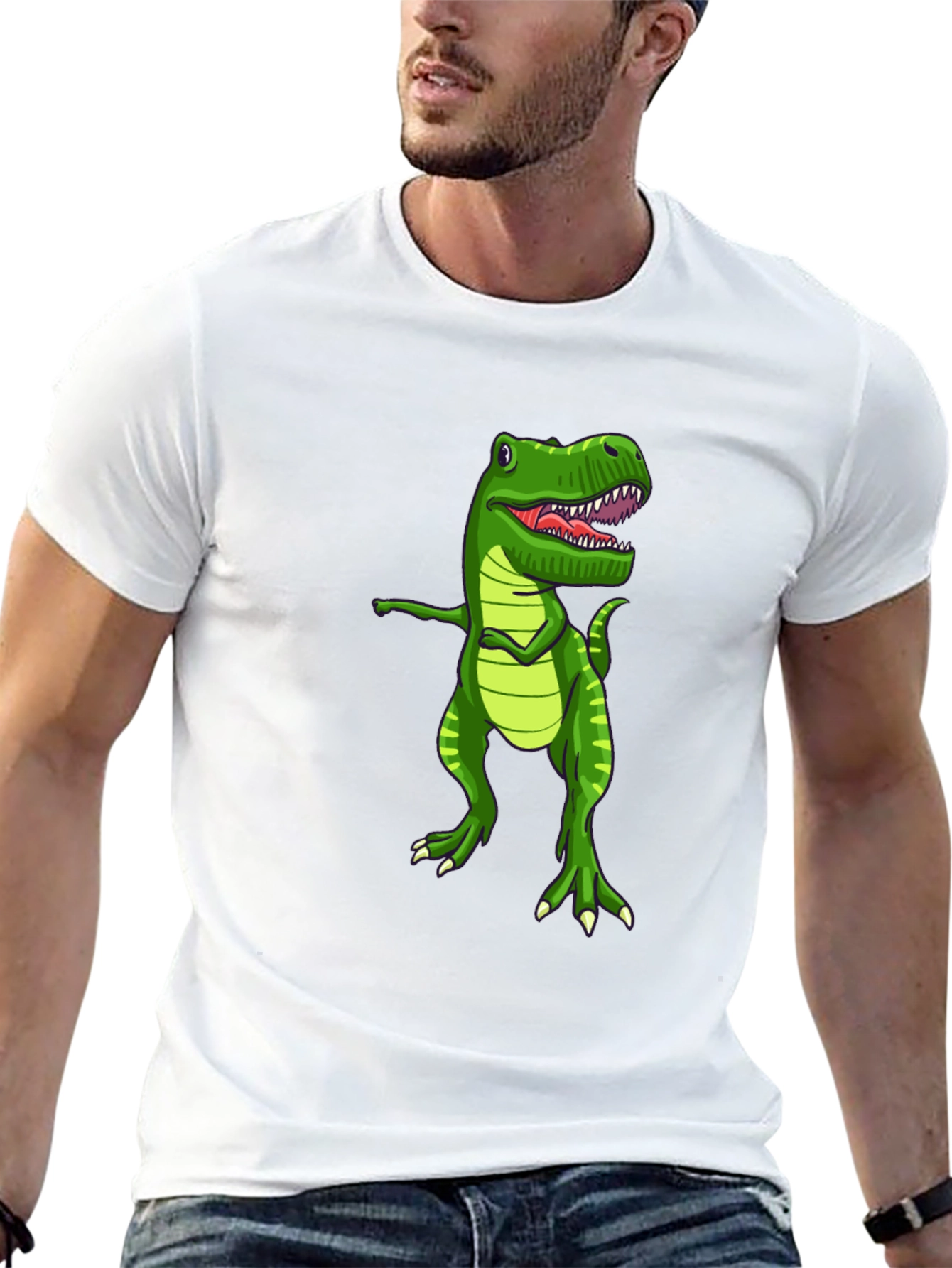 Dabbing Dinosaur Graphic T-Shirt - Fun Novelty Tee