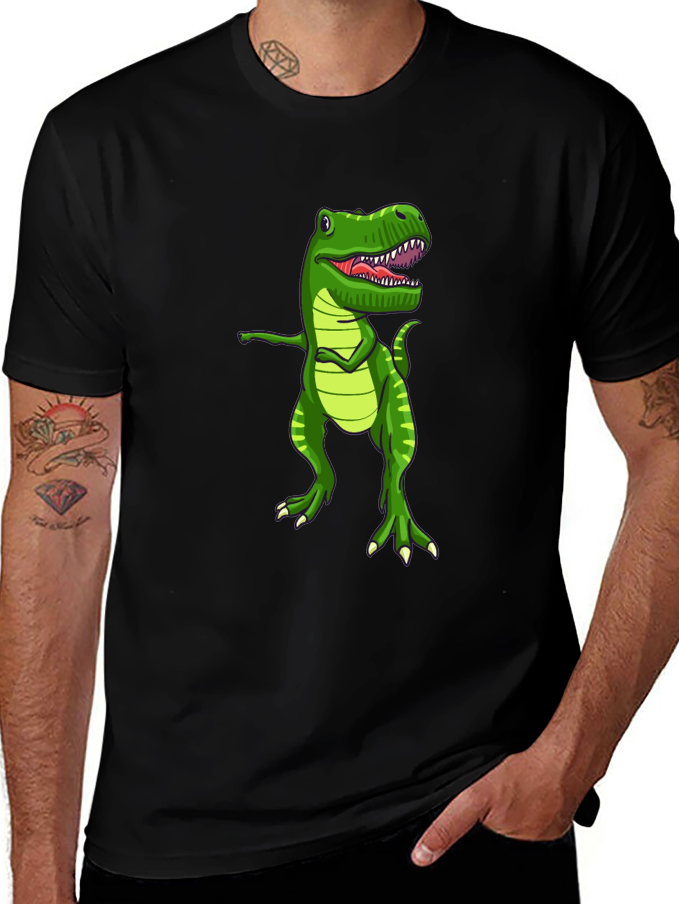 Dabbing Dinosaur Graphic T-Shirt - Fun Novelty Tee