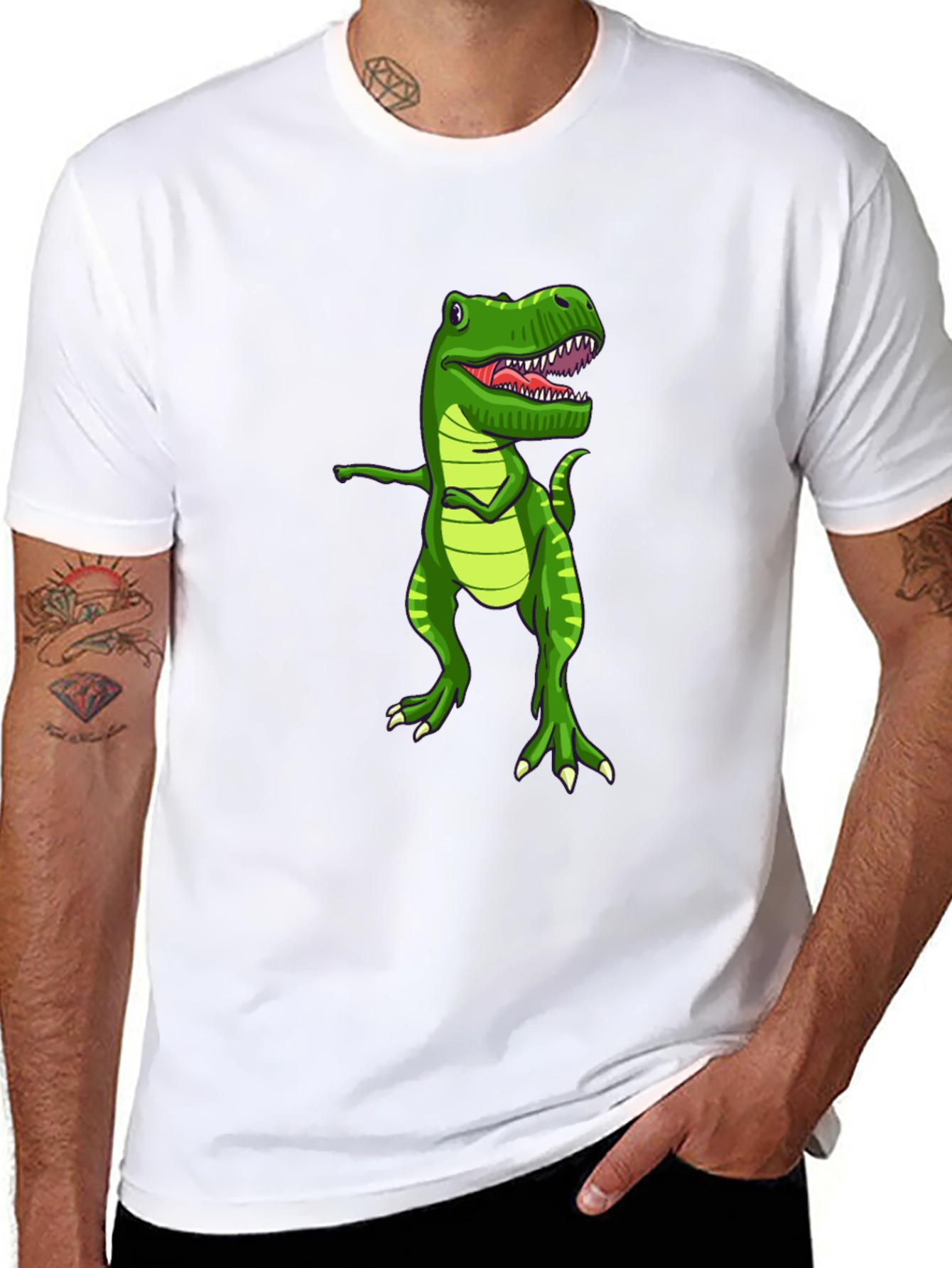 Dabbing Dinosaur Graphic T-Shirt - Fun Novelty Tee