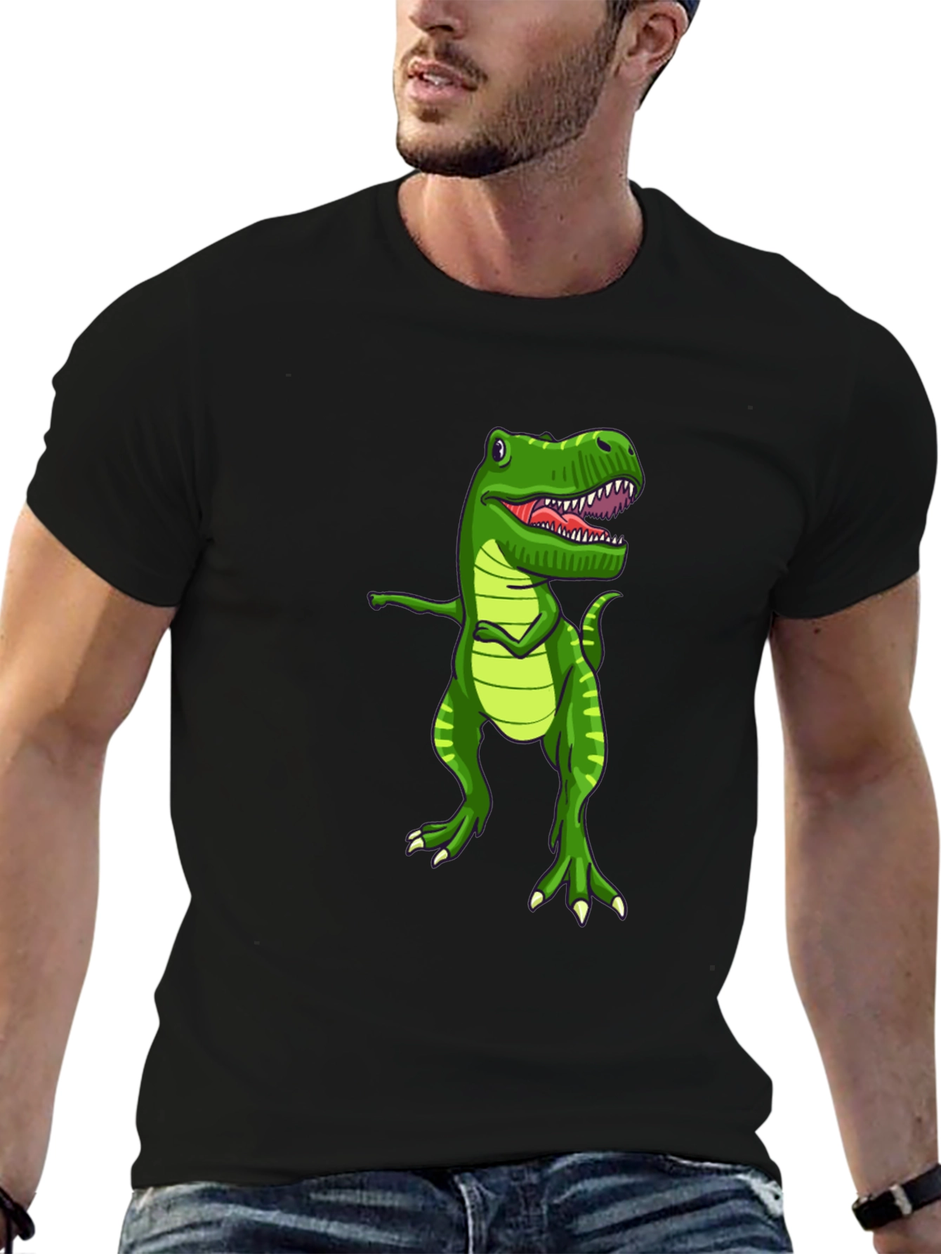 Dabbing Dinosaur Graphic T-Shirt - Fun Novelty Tee