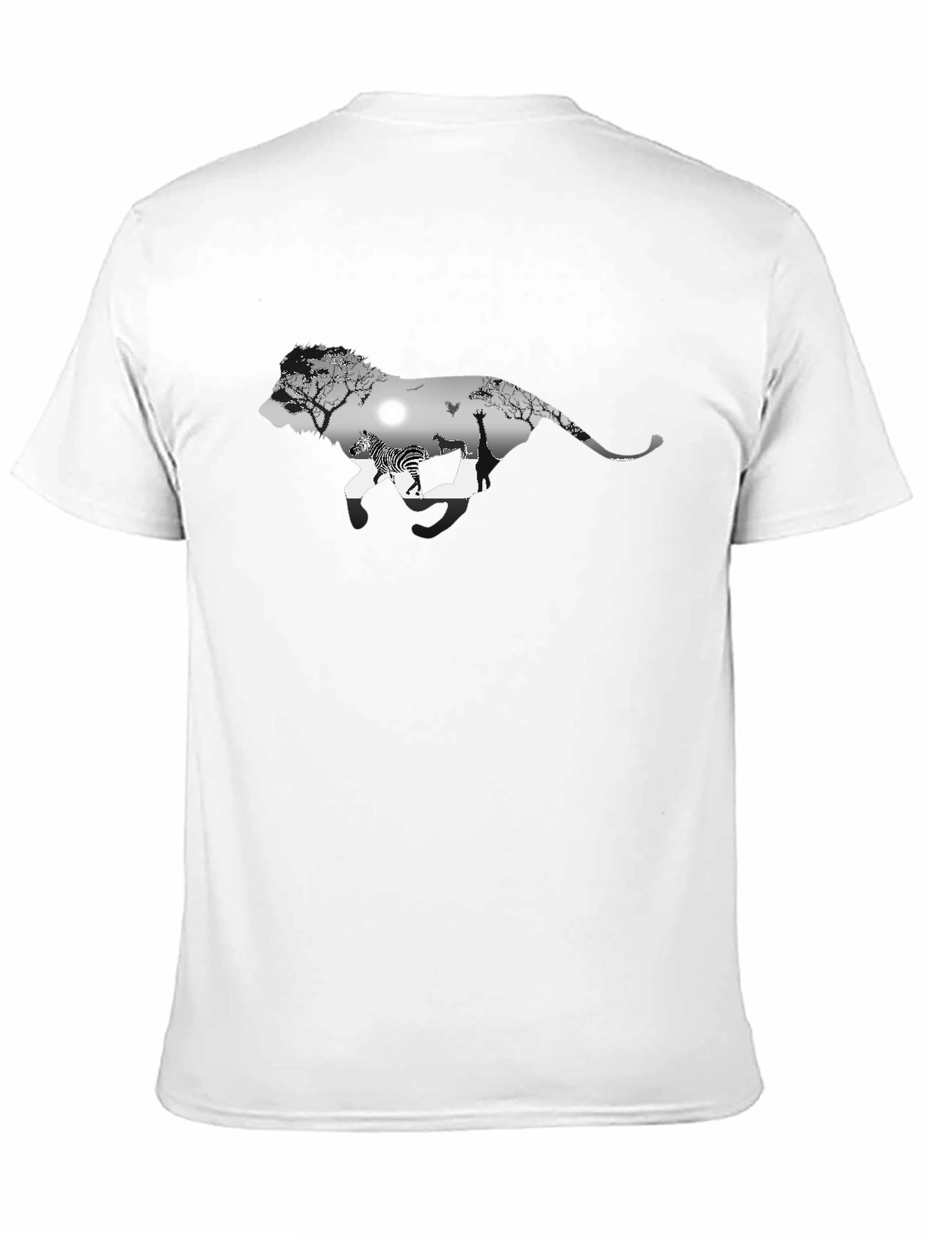 Lion Safari Graphic Tee - Black Cotton Blend