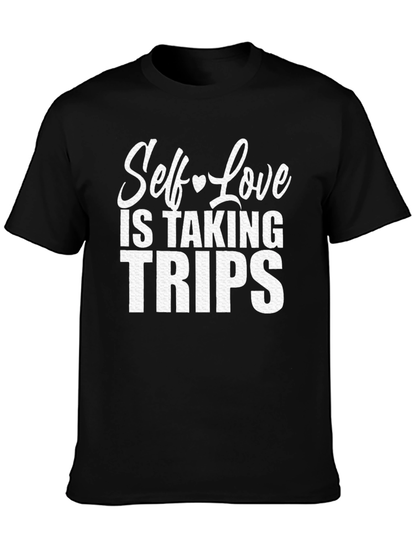 Self-Love Trips Graphic Tee - Black Cotton T-Shirt