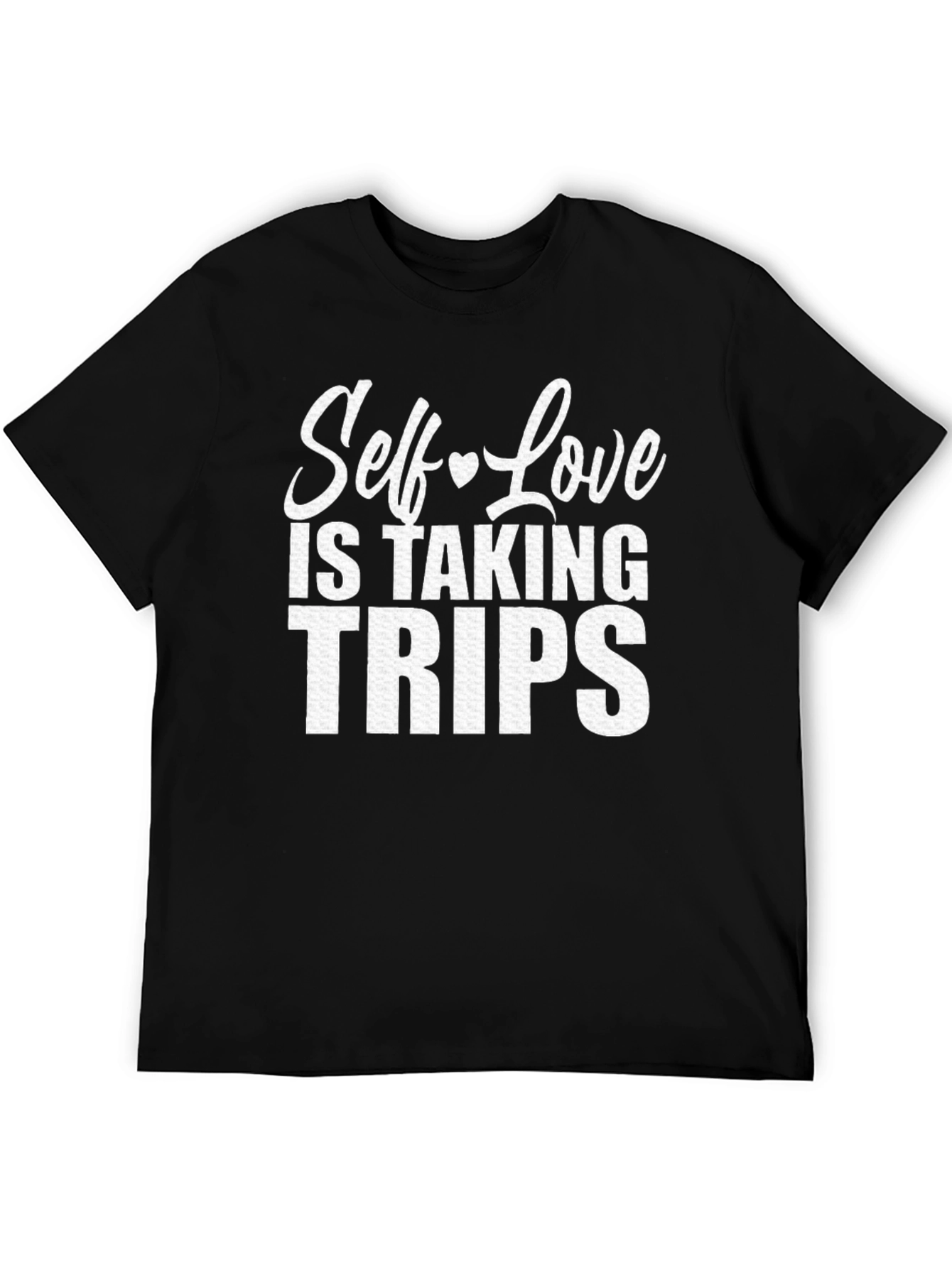 Self-Love Trips Graphic Tee - Black Cotton T-Shirt