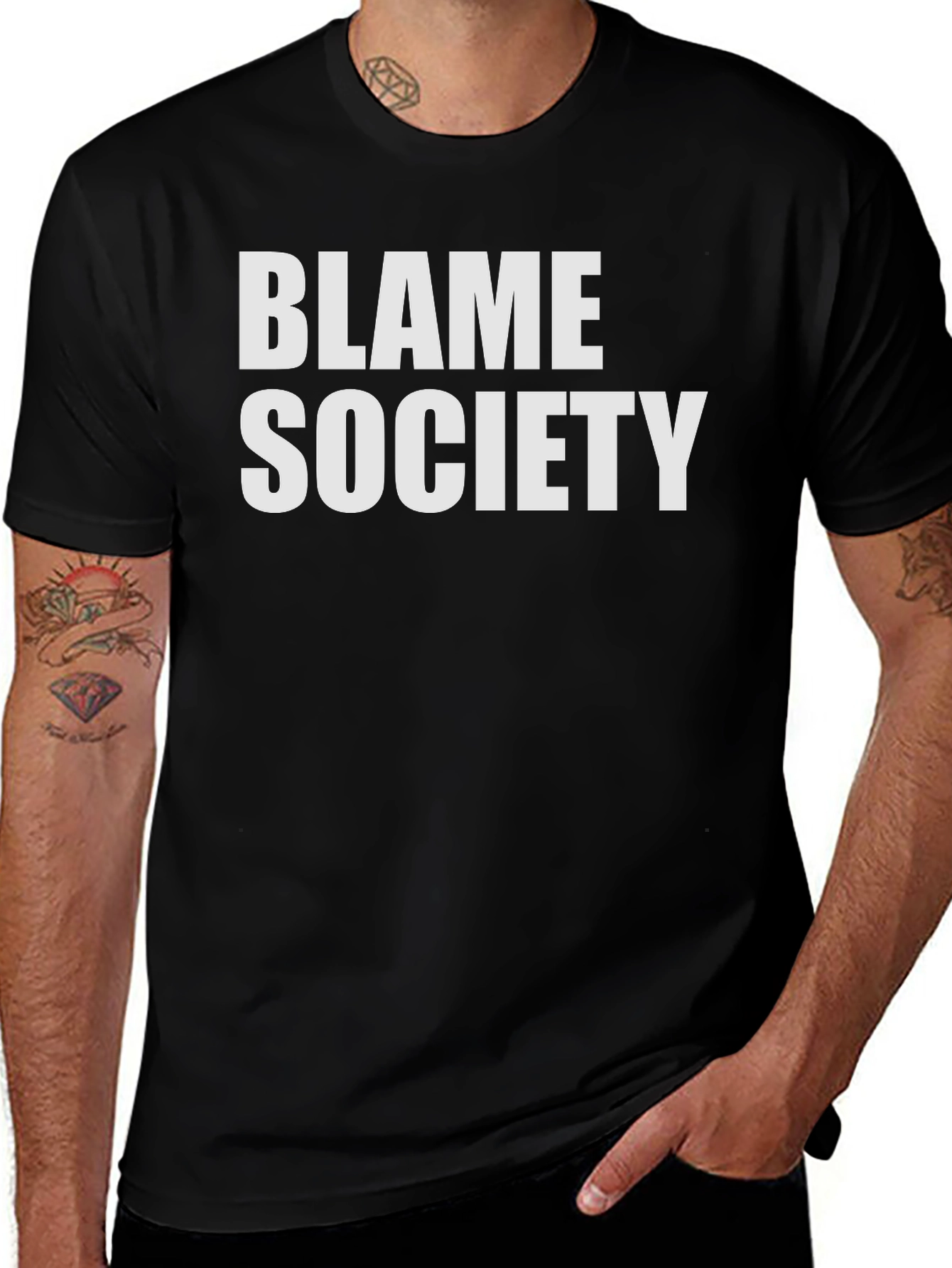 Blame Society Graphic Tee - Bold Statement Shirt