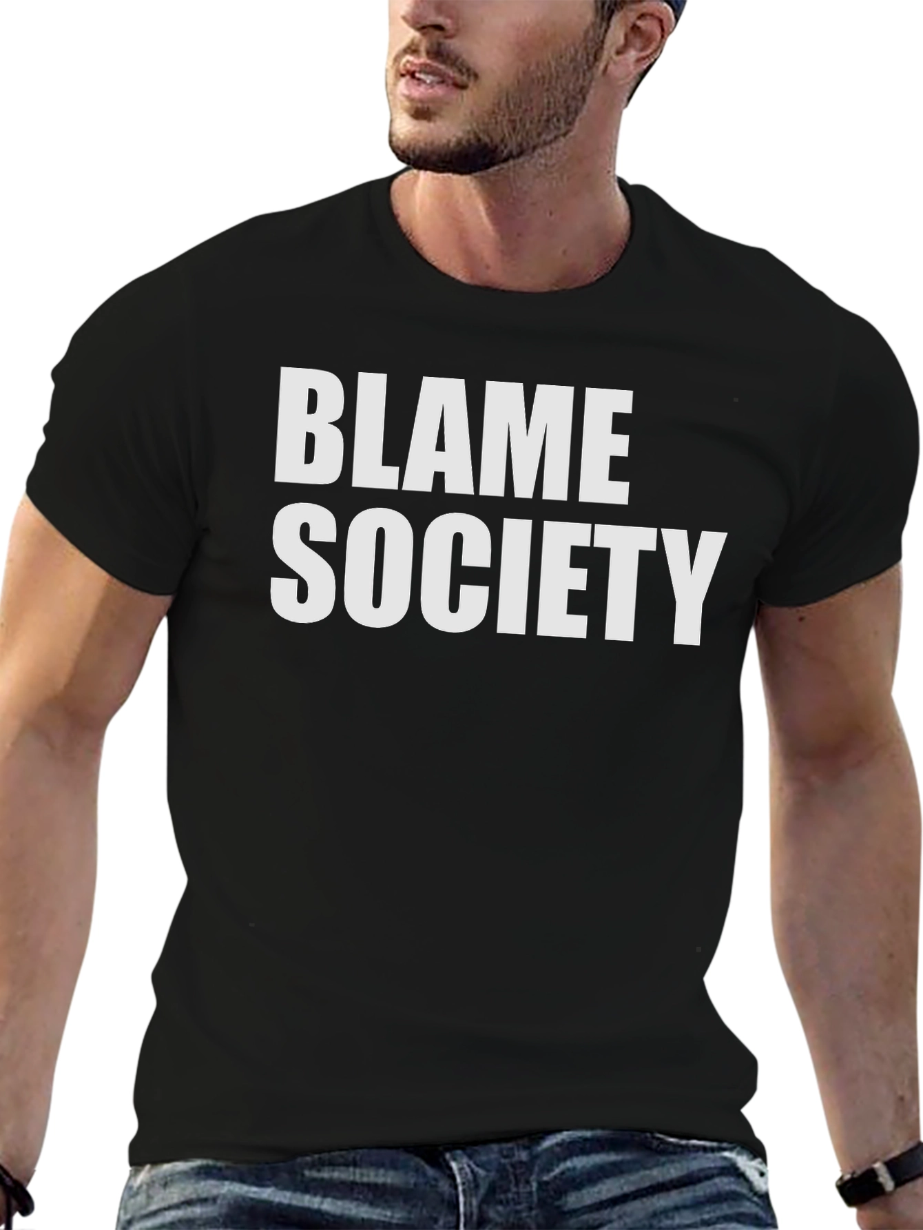 Blame Society Graphic Tee - Bold Statement Shirt