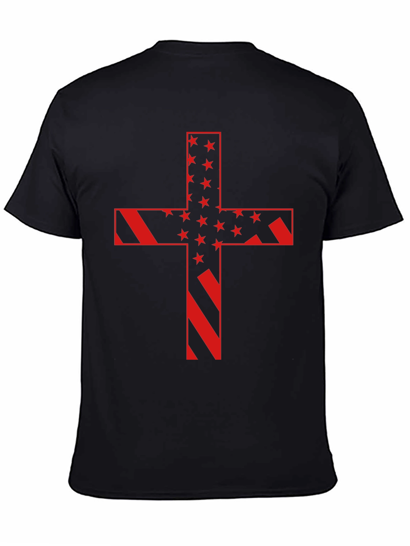 American Flag Cross Graphic T-Shirt