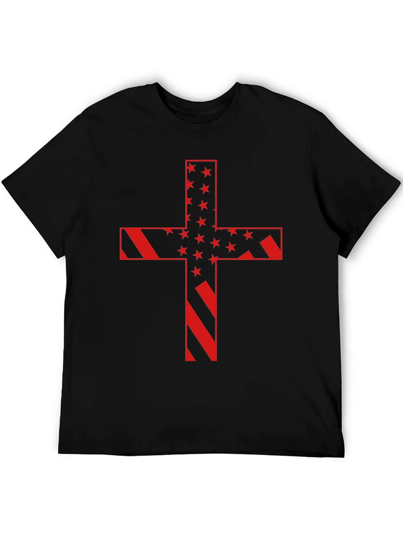 American Flag Cross Graphic T-Shirt