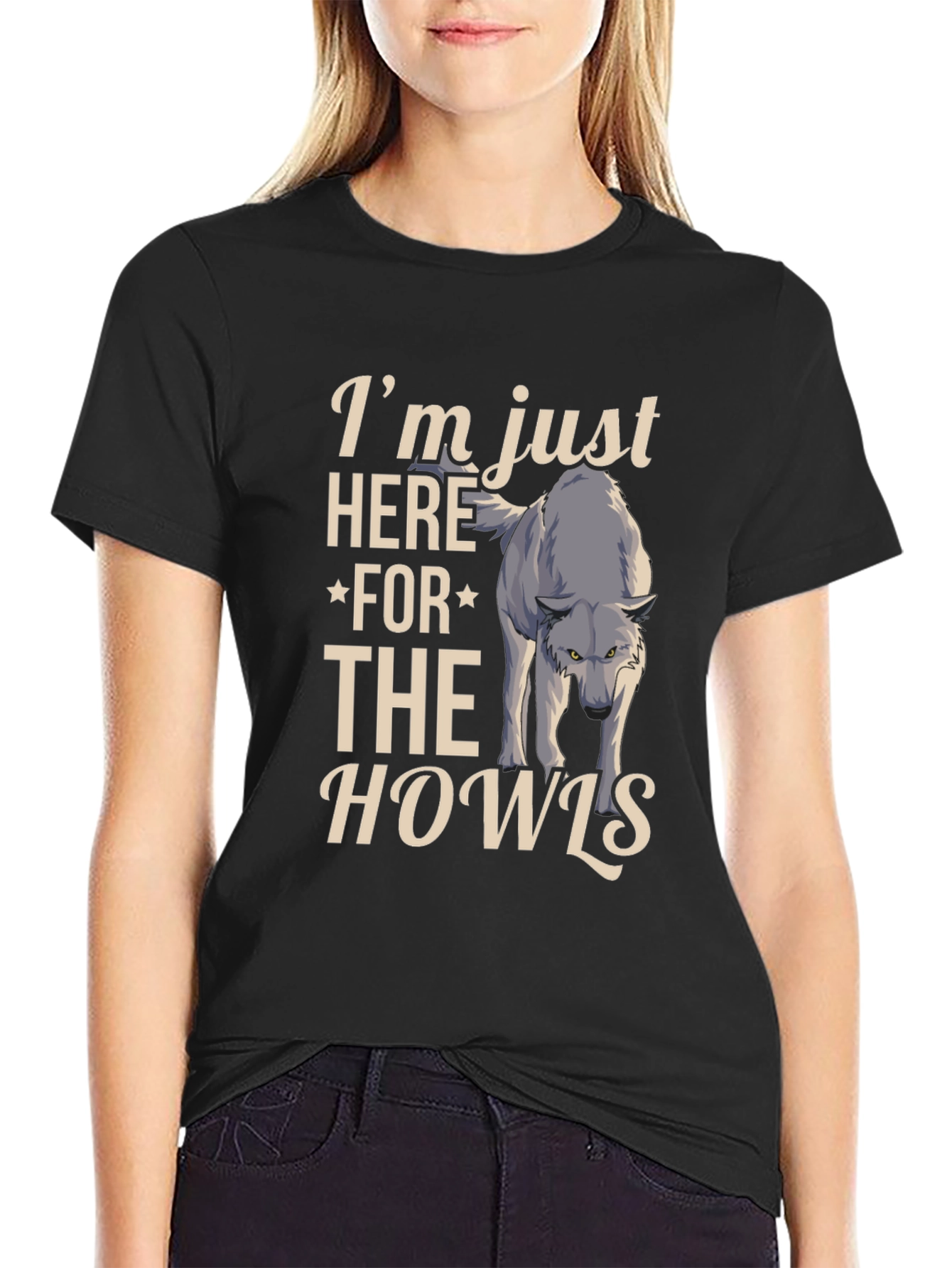 Wolf Howl Graphic Tee - Novelty T-Shirt