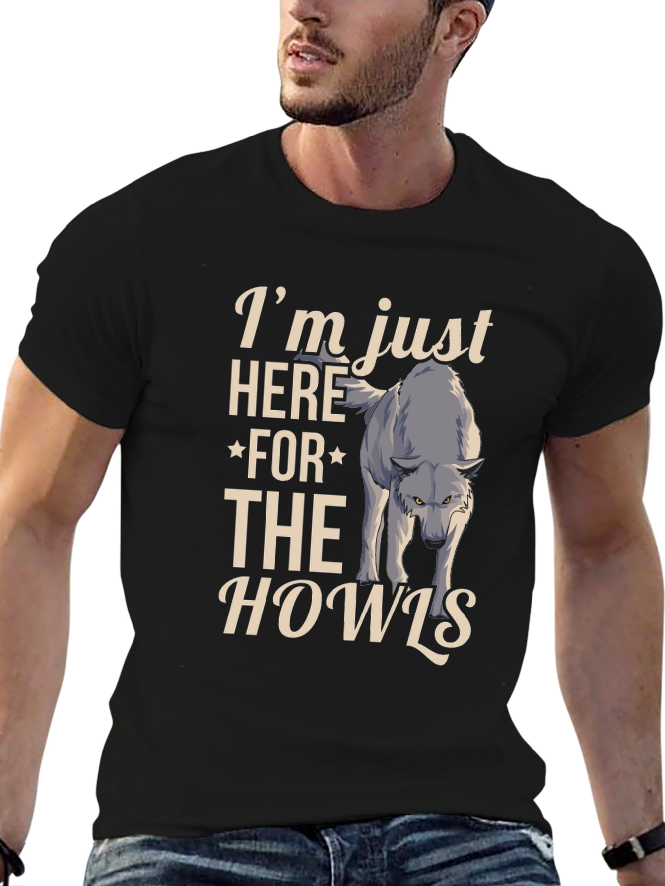 Wolf Howl Graphic Tee - Novelty T-Shirt