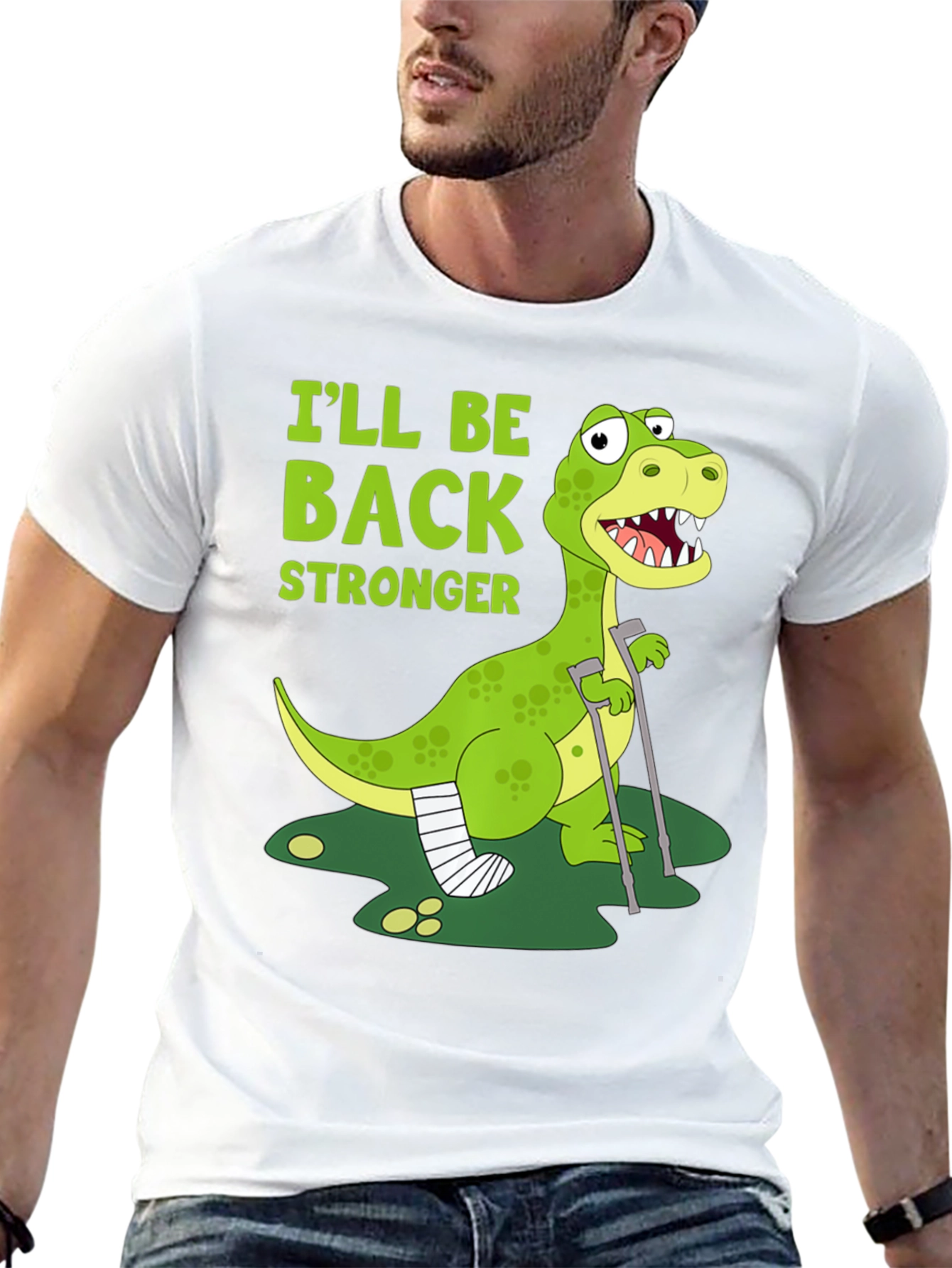 Ill Be Back Stronger Dino Graphic Tee