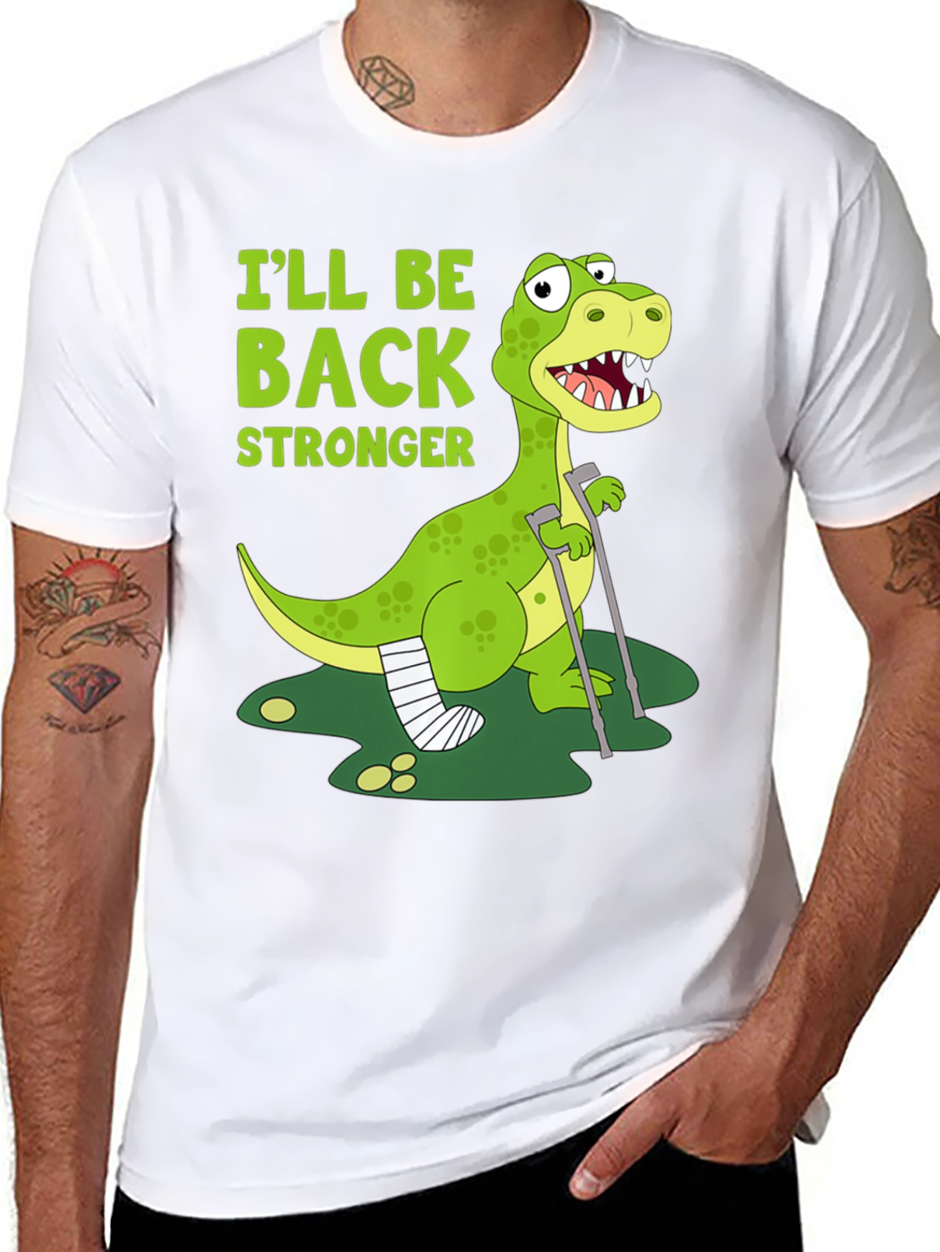 Ill Be Back Stronger Dino Graphic Tee
