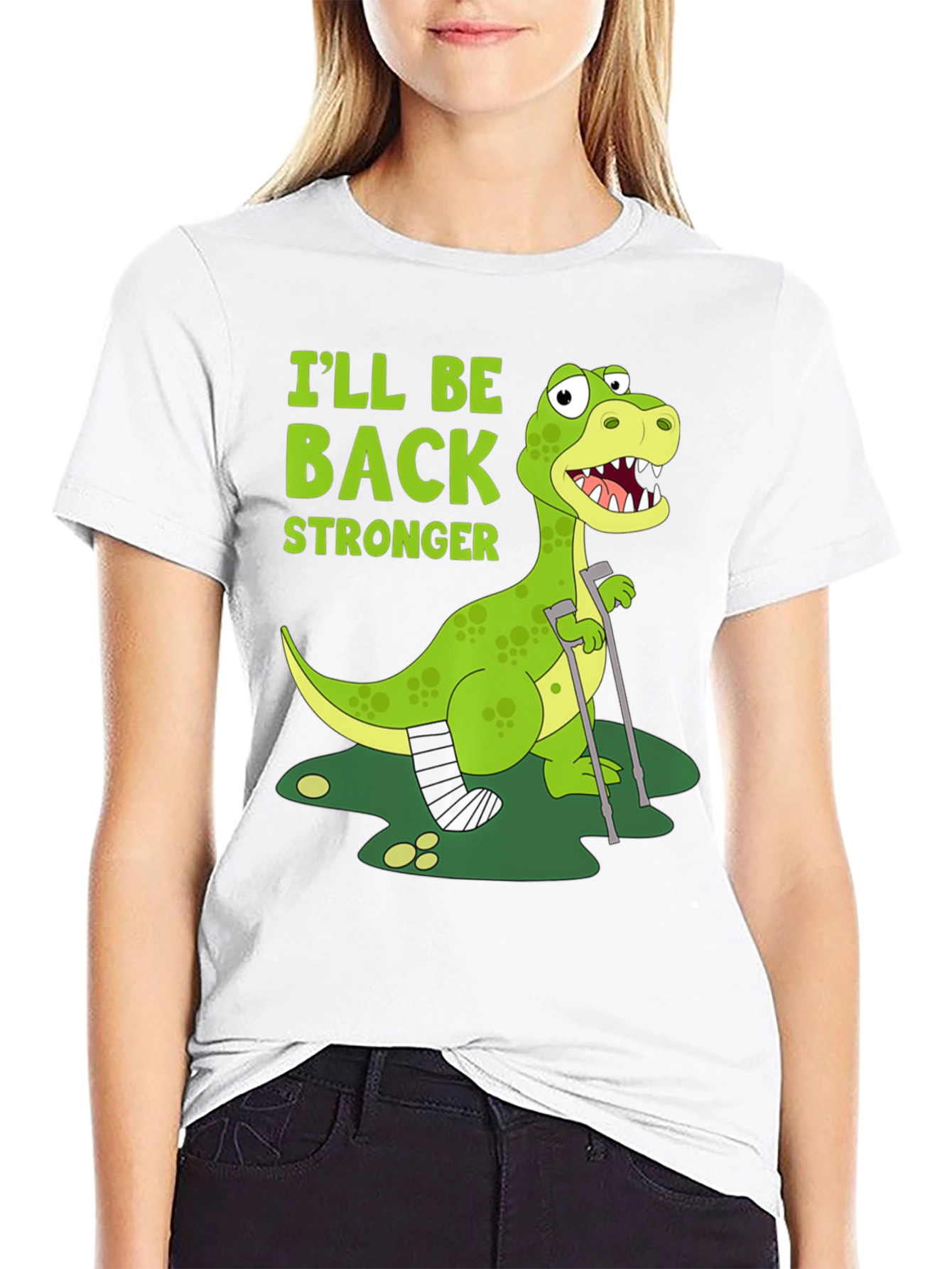 Ill Be Back Stronger Dino Graphic Tee