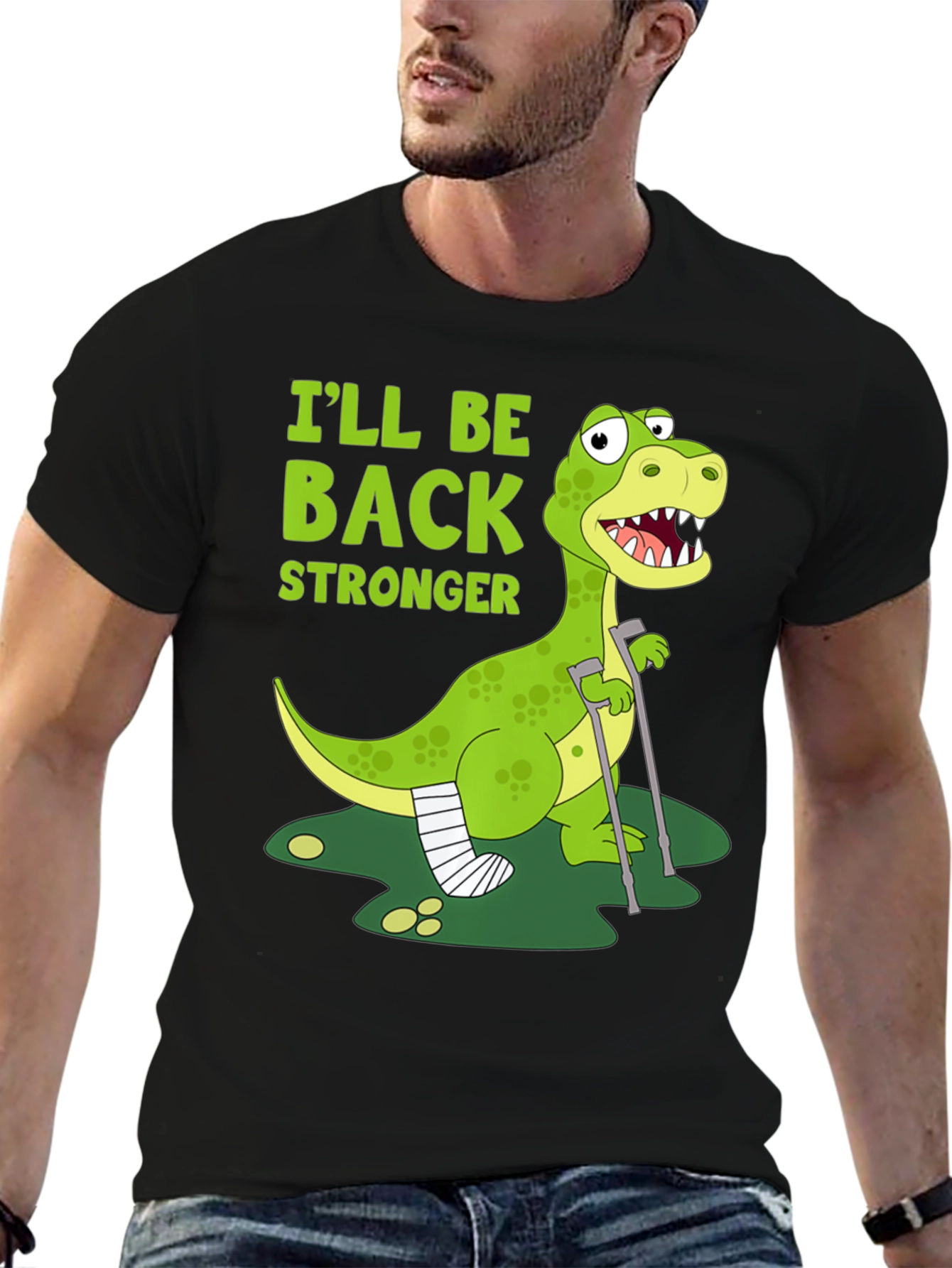 Ill Be Back Stronger Dino Graphic Tee