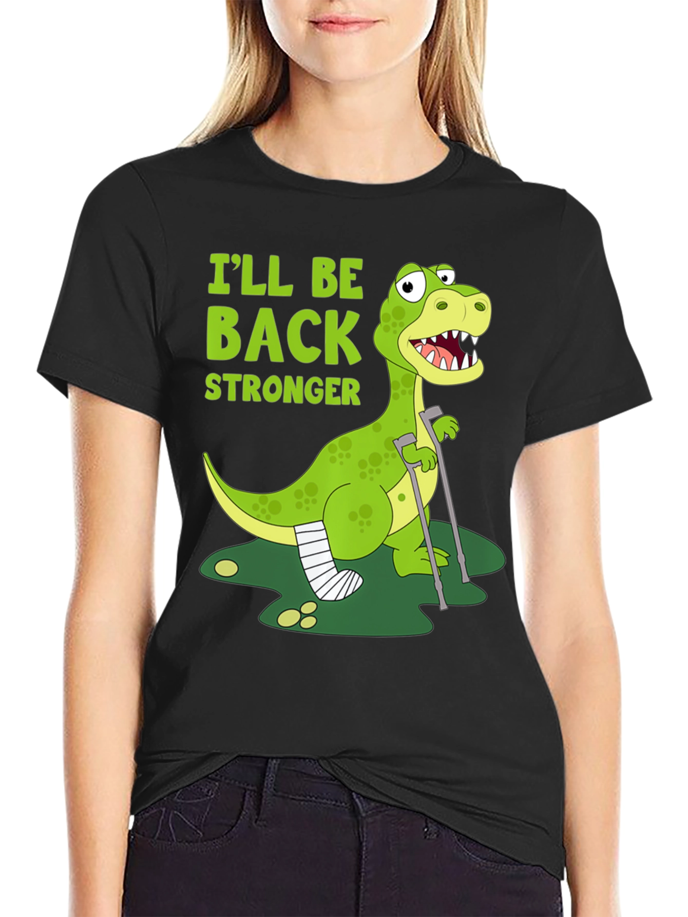 Ill Be Back Stronger Dino Graphic Tee