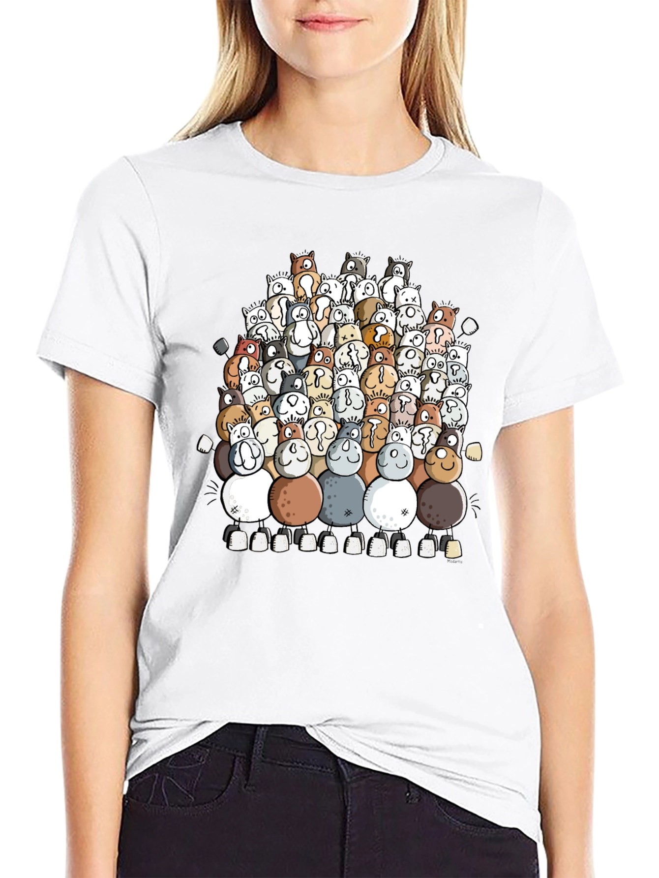 Cute Dog Pile T-Shirt - Unique Graphic Tee