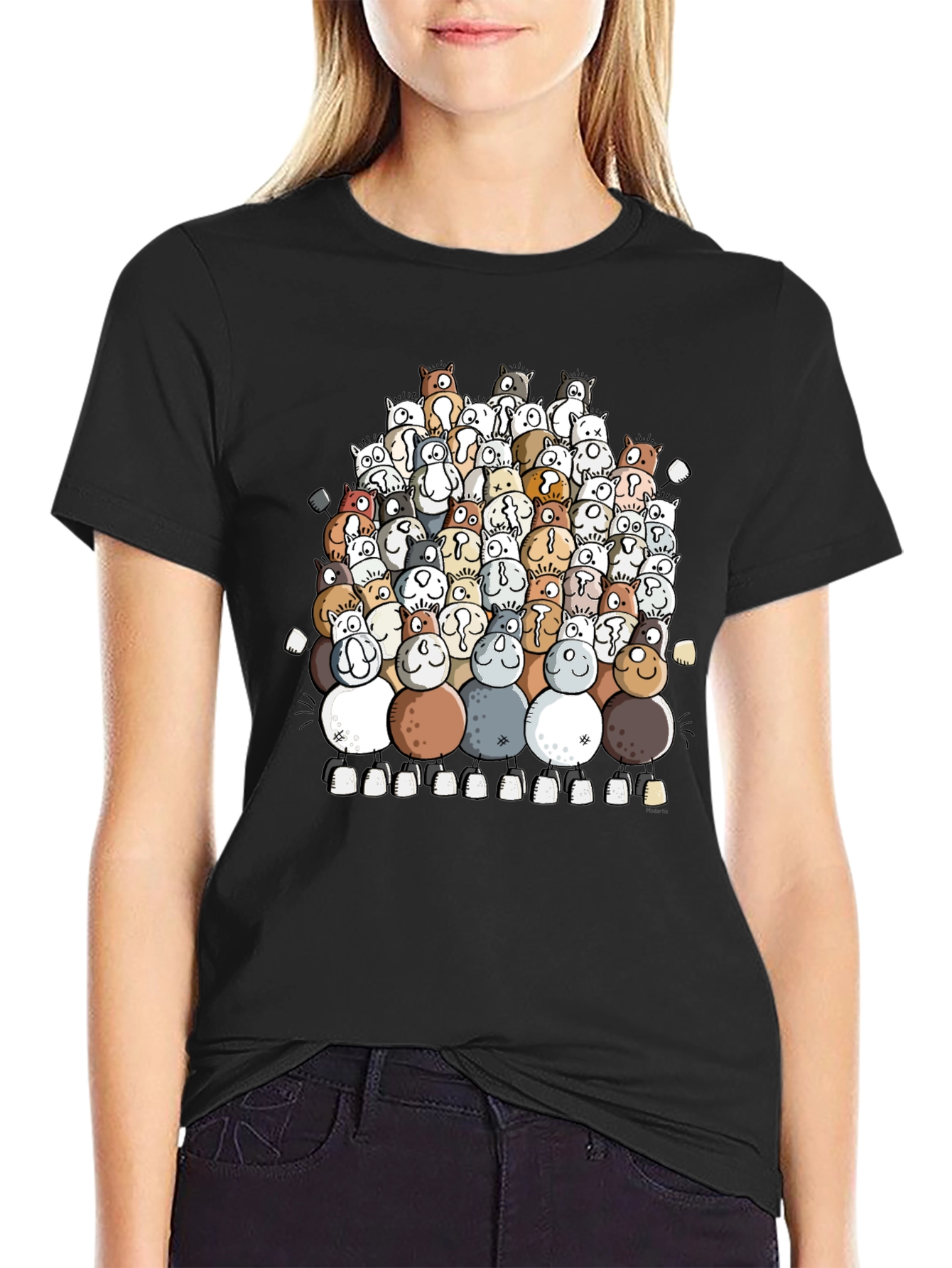 Cute Dog Pile T-Shirt - Unique Graphic Tee