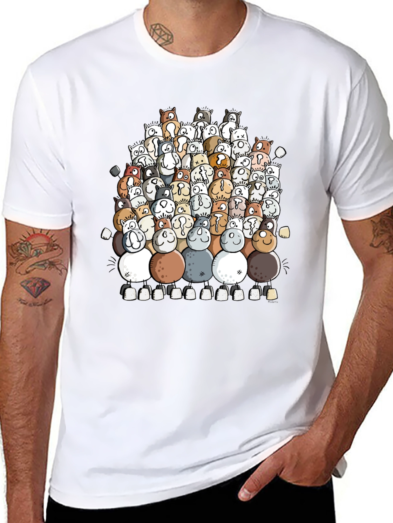 Cute Dog Pile T-Shirt - Unique Graphic Tee
