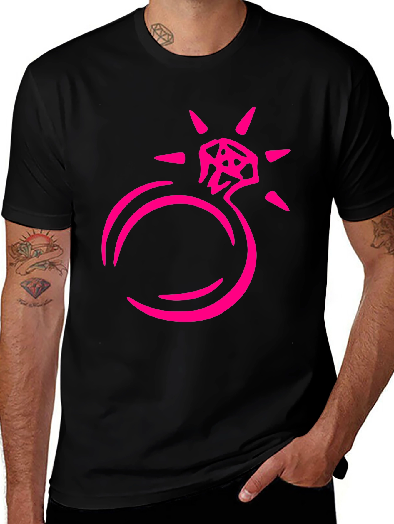 Diamond Ring Graphic Tee - Black