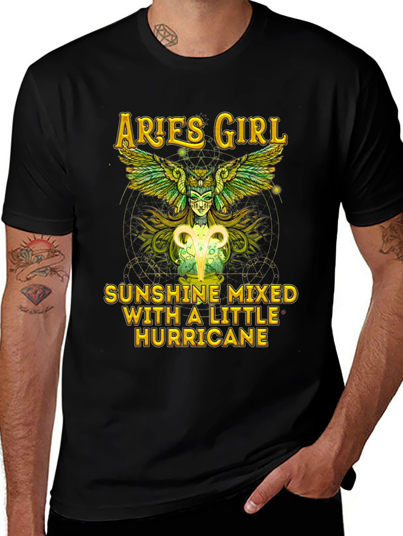 Aries Girl Sunshine Hurricane Graphic Tee