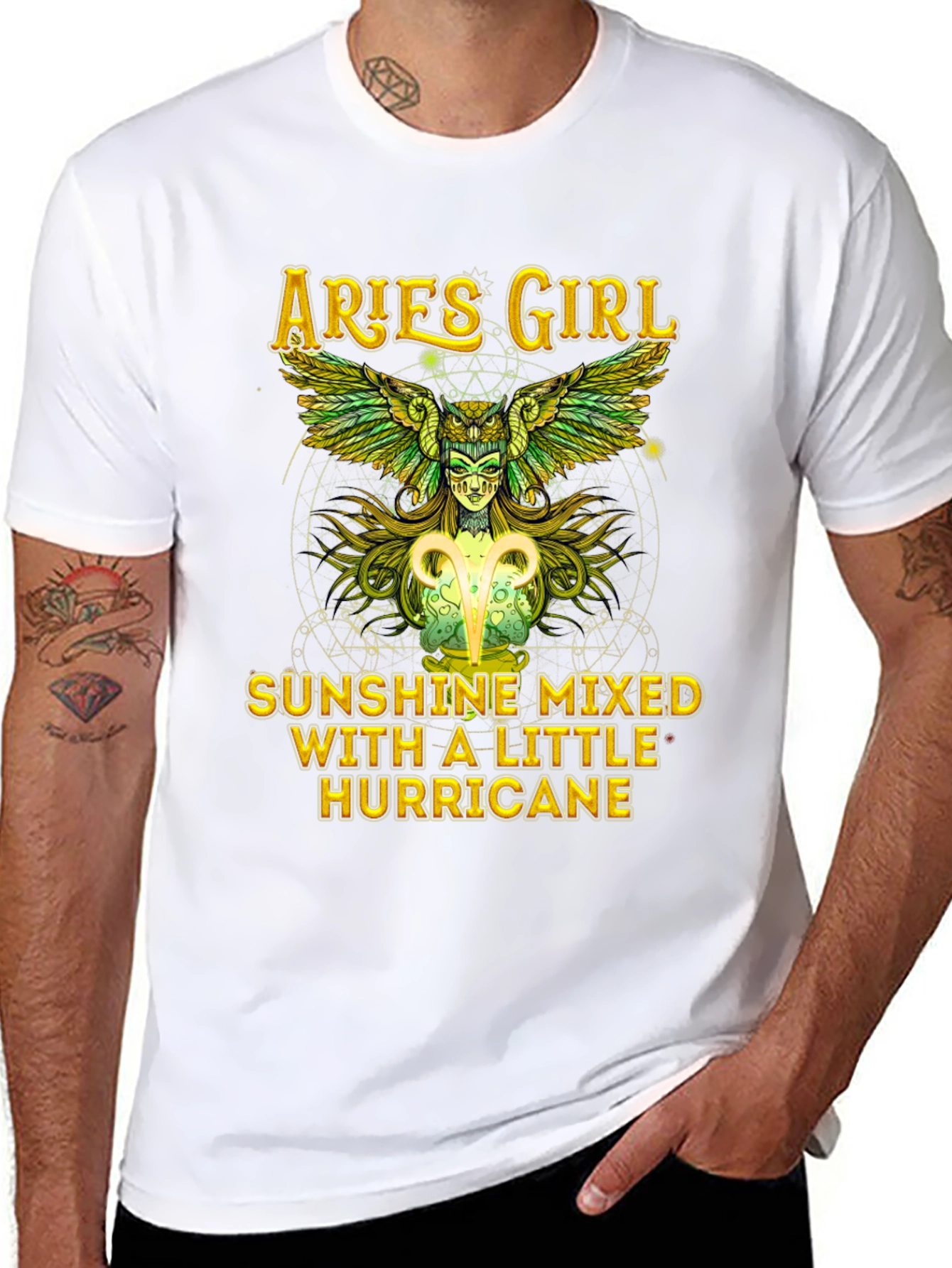 Aries Girl Sunshine Hurricane Graphic Tee