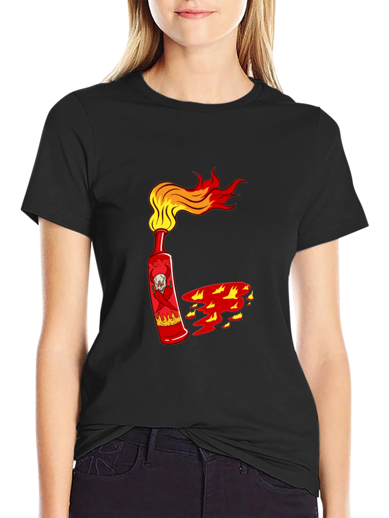 Spicy Skull Hot Sauce Black T-Shirt