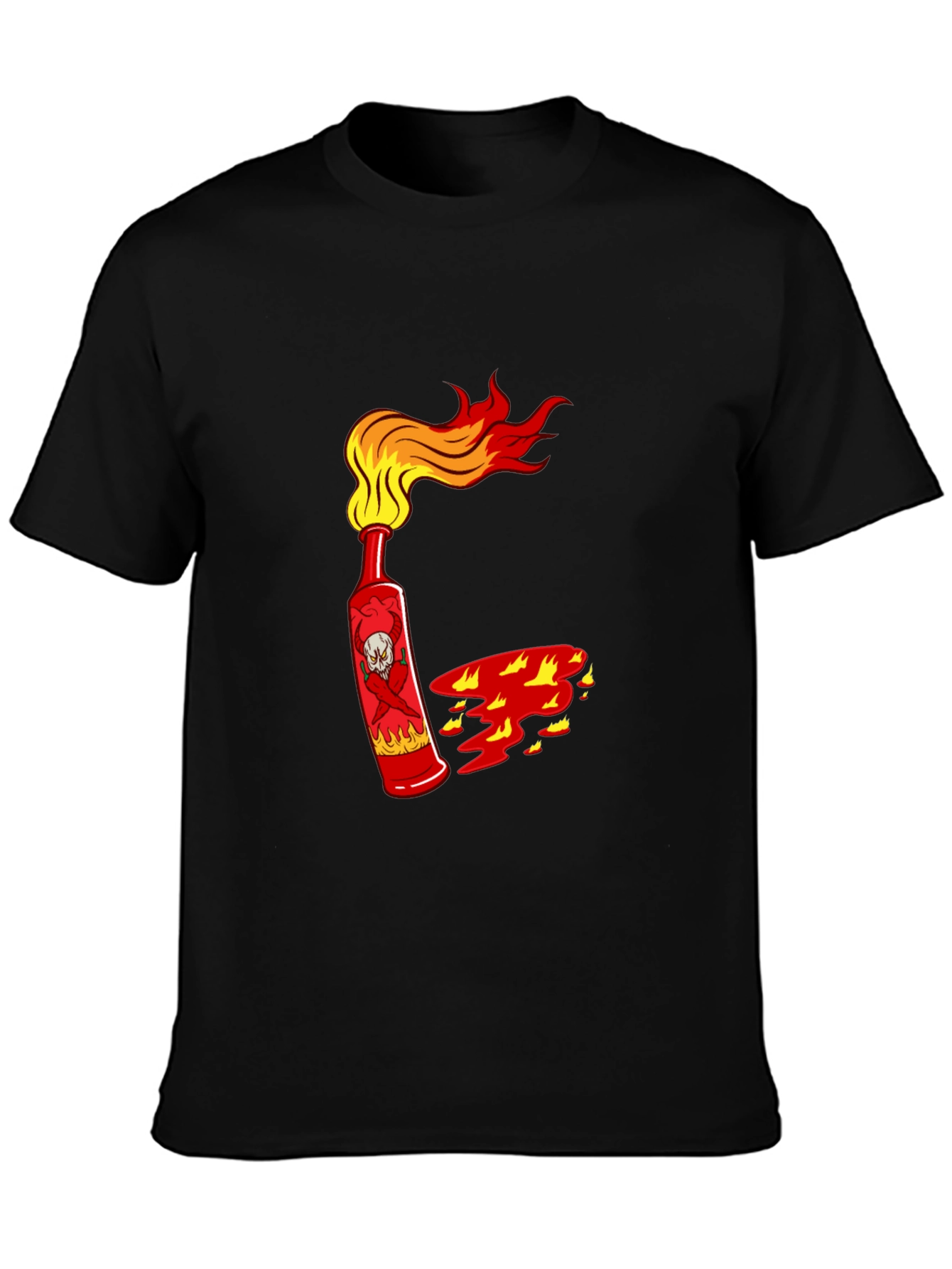 Spicy Skull Hot Sauce Black T-Shirt